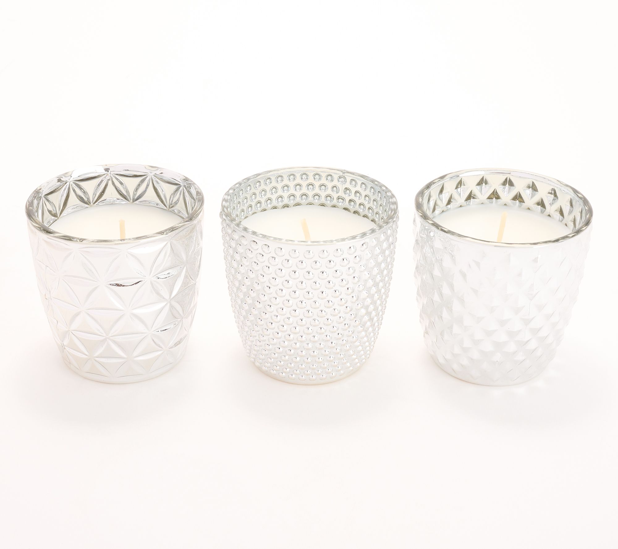 "As Is" HomeWorx by Slatkin + Co. S/3 4oz Festive Glass Candles