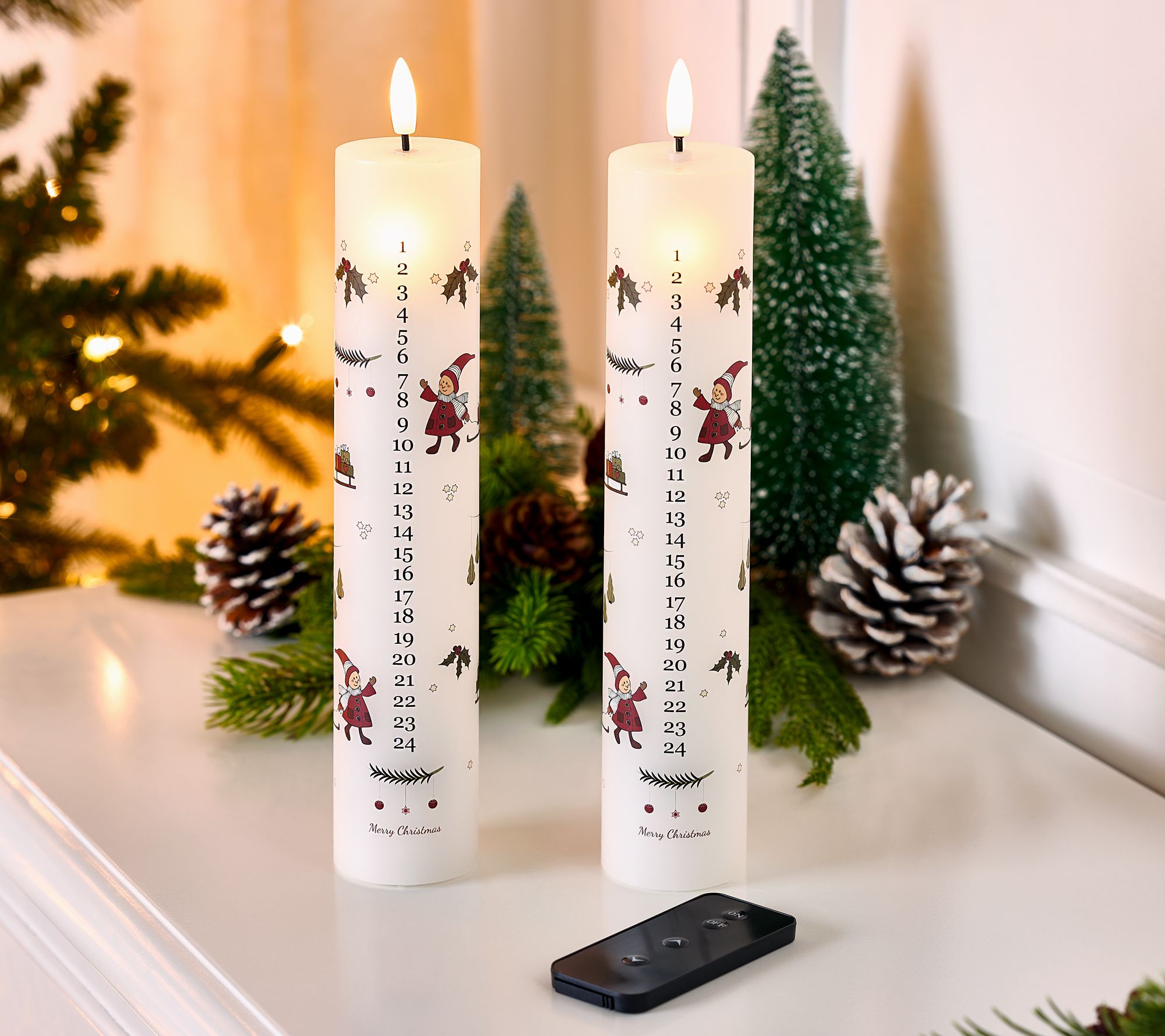 "As Is" Home Reflections S/2 Flameless Advent Pillar Candle
