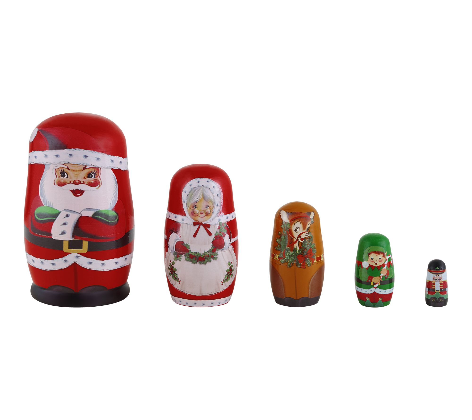 Mr. Christmas Set of 5 Nesting Wood Figures
