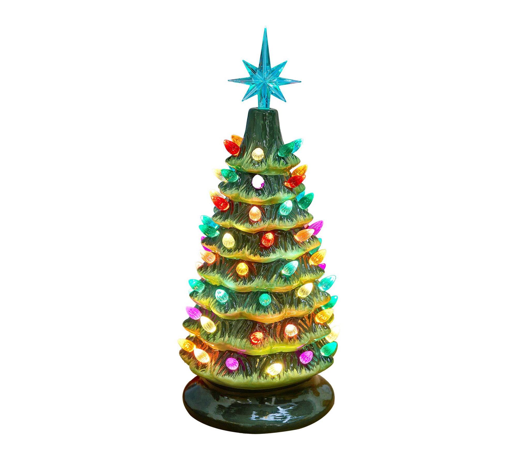 Joyfy 15" Ceramic Christmas Tree with Star Topper