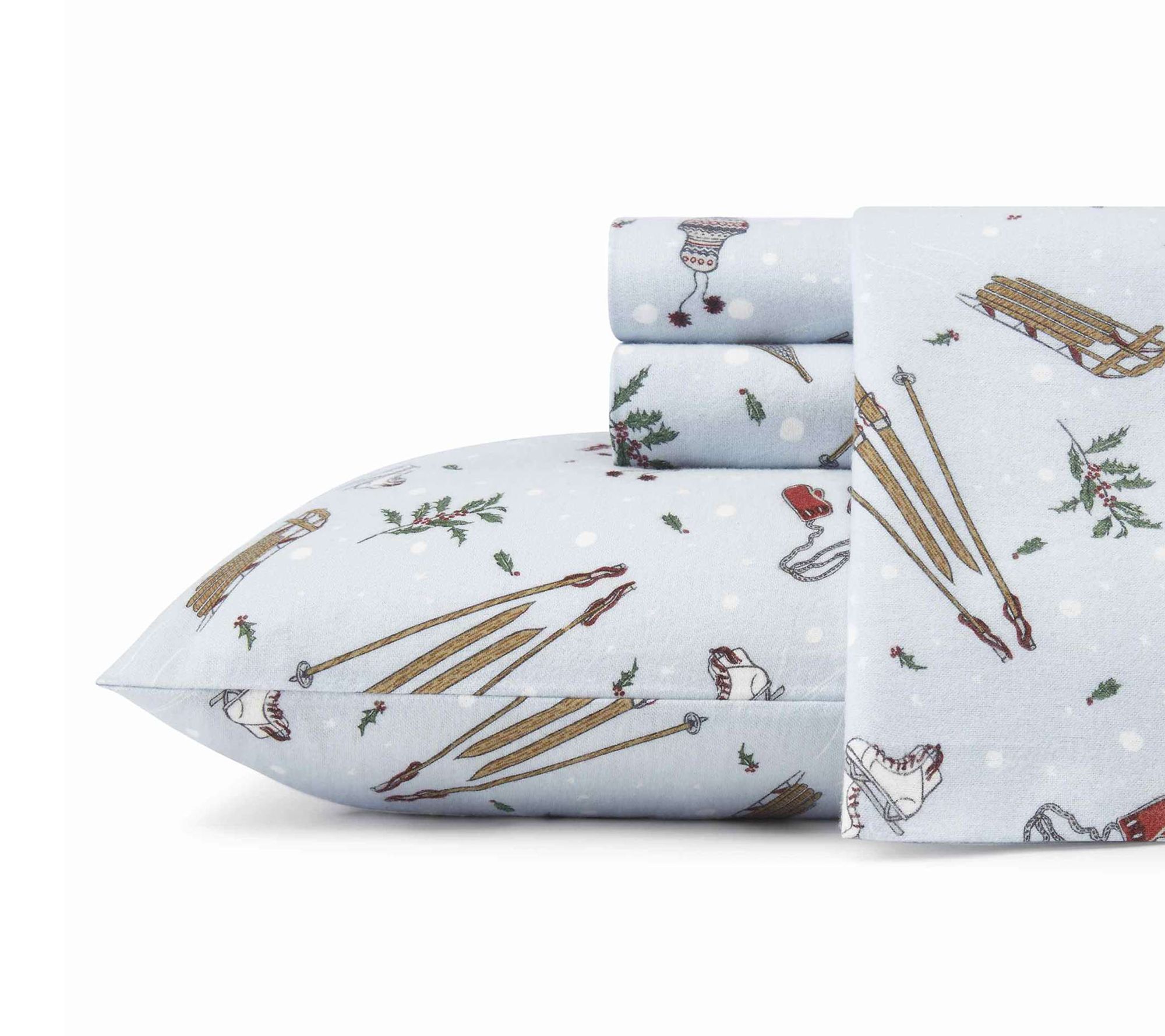 Eddie Bauer Snow Day Blue Cotton Queen Sheet Set