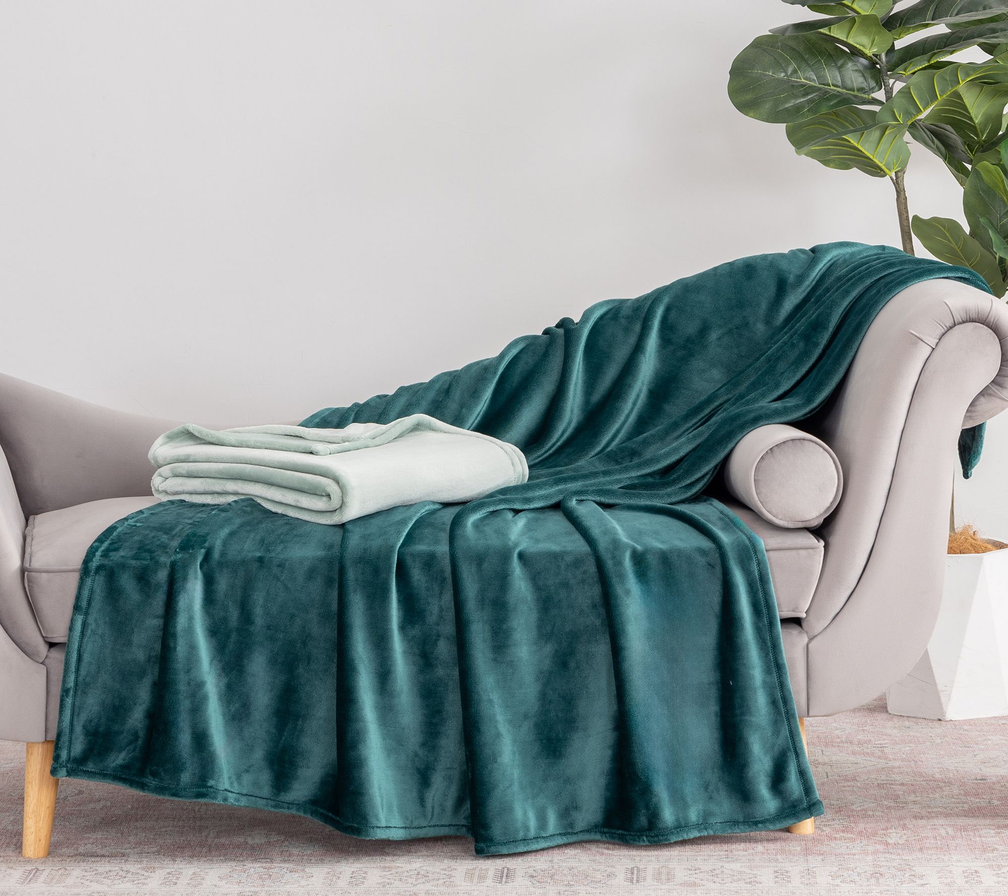 "As Is" Berkshire S/2 60x70 Velvetsoft Plush Throws