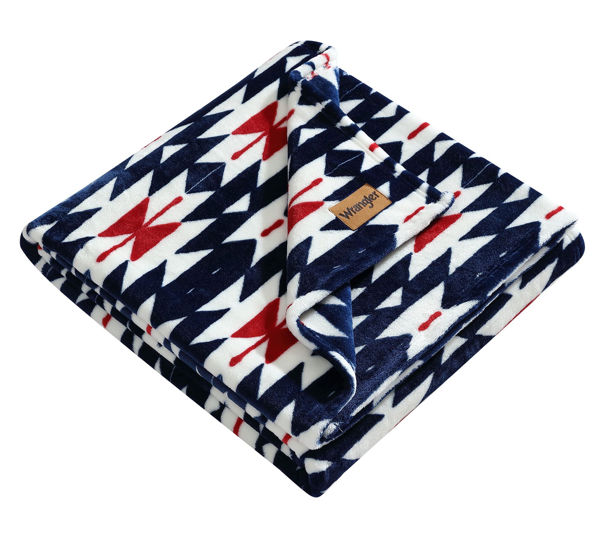 Wrangler Navajo Blue/Red Ultra Plush Fleece 50"X70" Throw