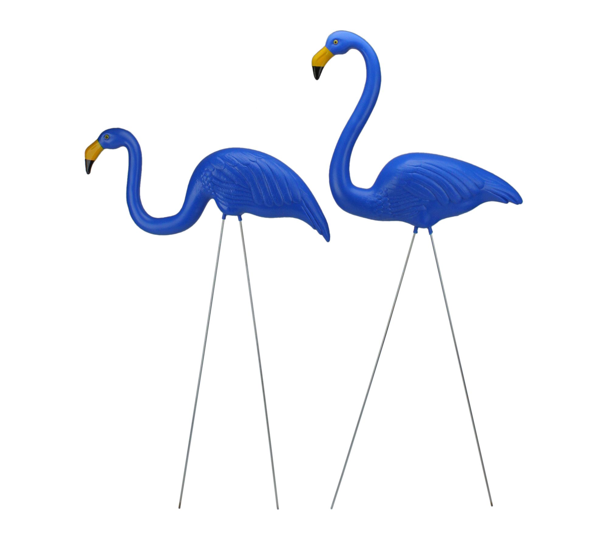 Northlight Set of 2 Blue Tropical Flamingo  Law n Stakes