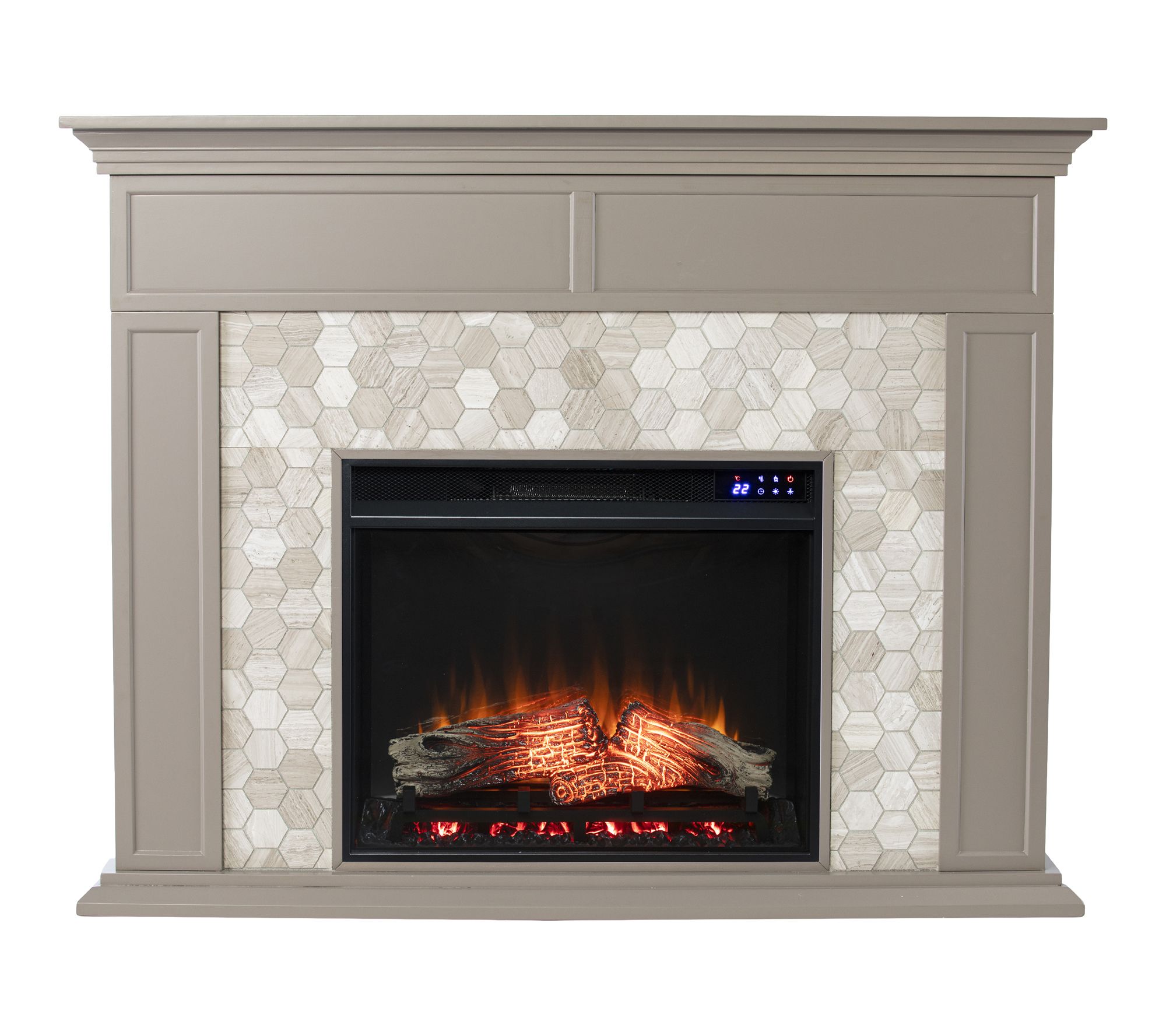 SEI Torlington Marble Tiled Touch Screen Electric Fireplace