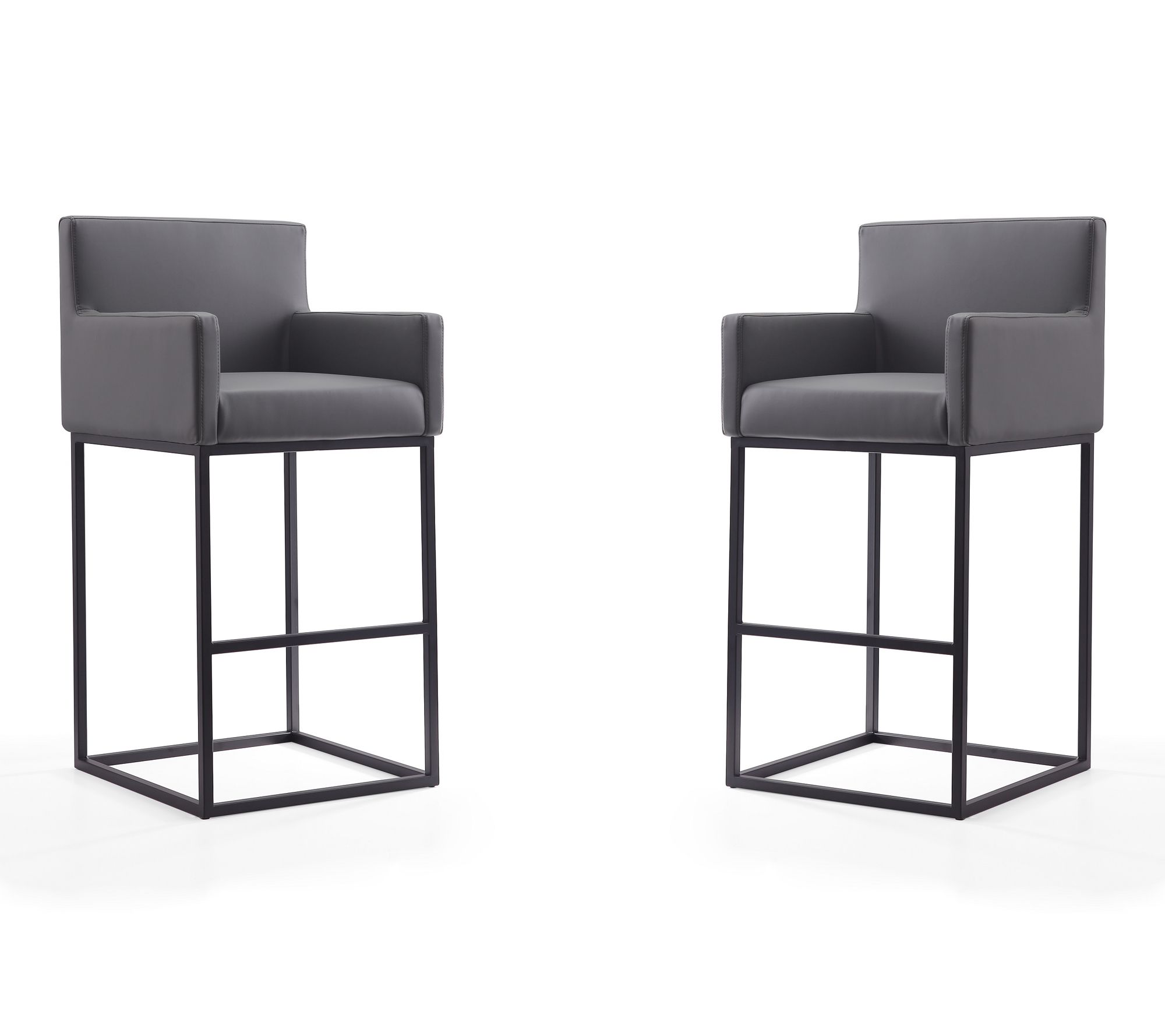 Manhattan Comfort Ambassador Upholstered Barstool - Set of 2