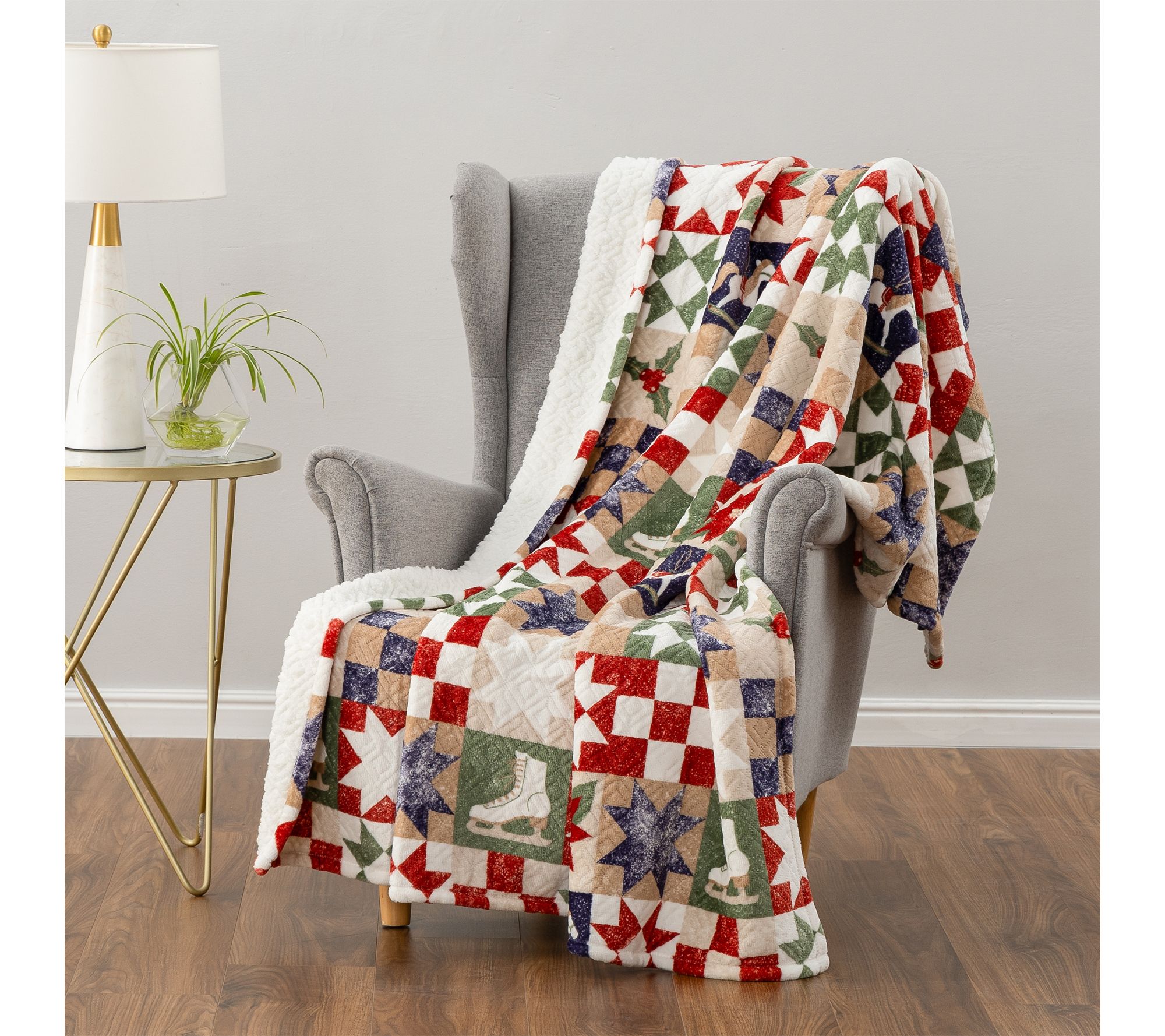 Berkshire Winter Motif Laser Cut Velvetsoft 60x70 Throw