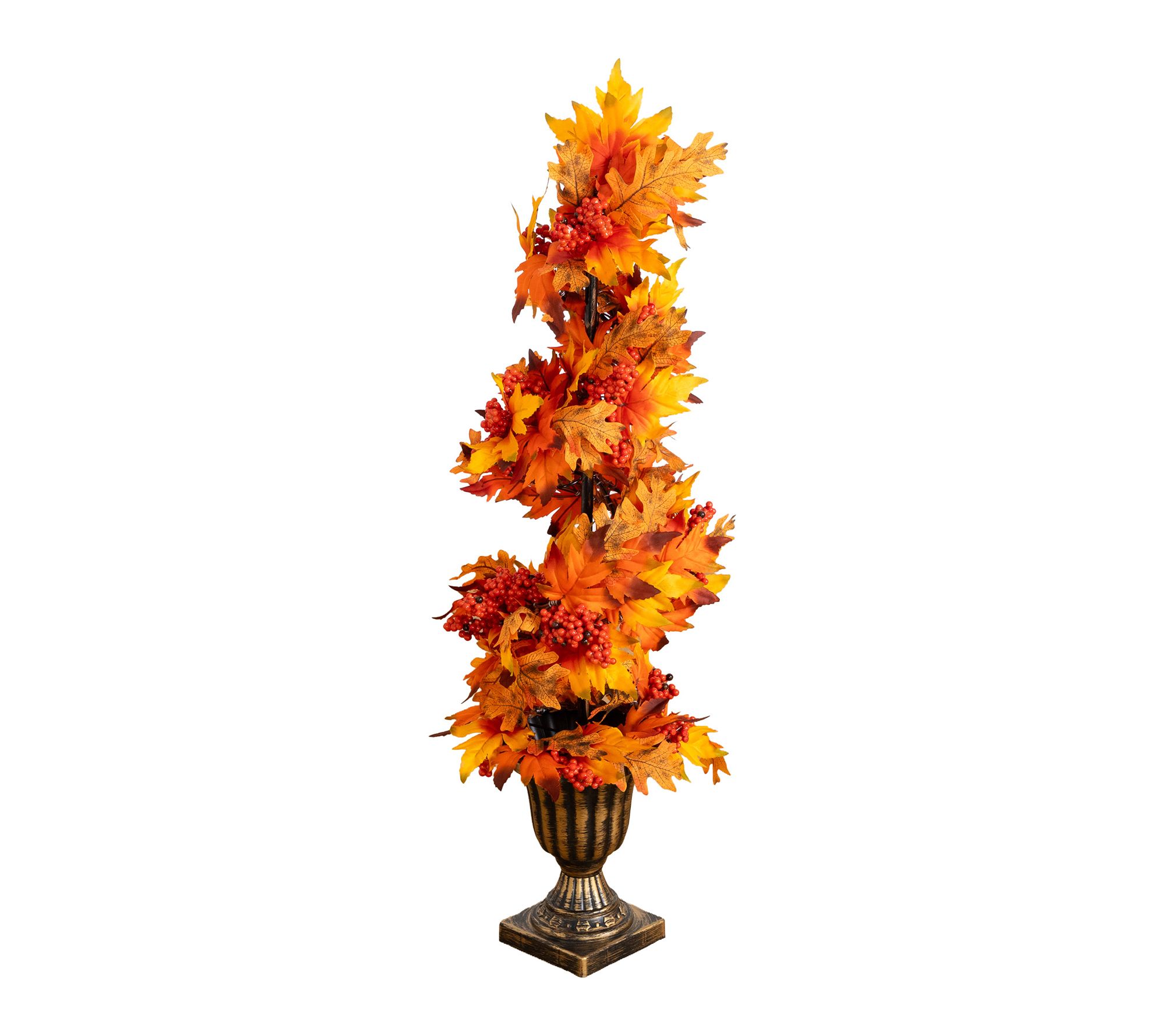 3-ft Maple Spiral Tree with Berries in Urn by Nearly Natural