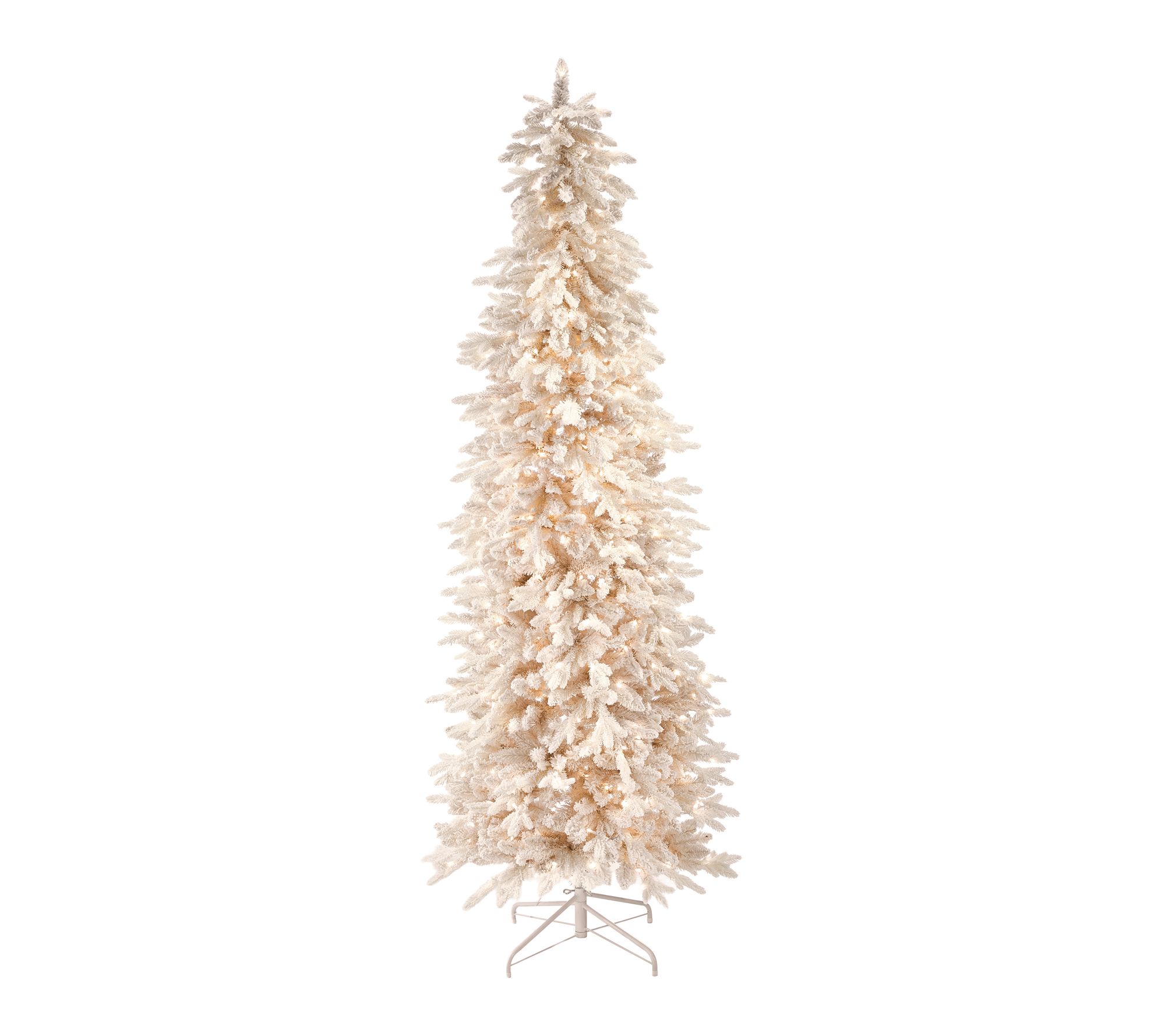 7.5' Slim LED Cream Bavarian Spruce Christmas Tree by Valerie