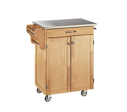 Home Styles Cuisine Cart Natural Finish w/Stainless Top