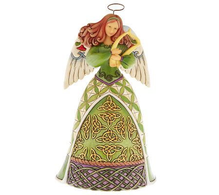 Jim Shore Heartwood Creek Irish Blessing Angel with Harp - Page 1 — QVC.com