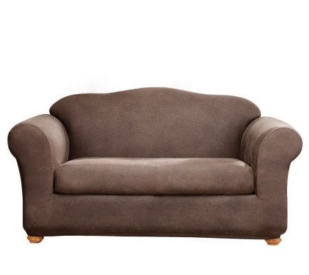 Sure Fit Stretch Faux Leather Two Piece Sofa Slipcover Page 1