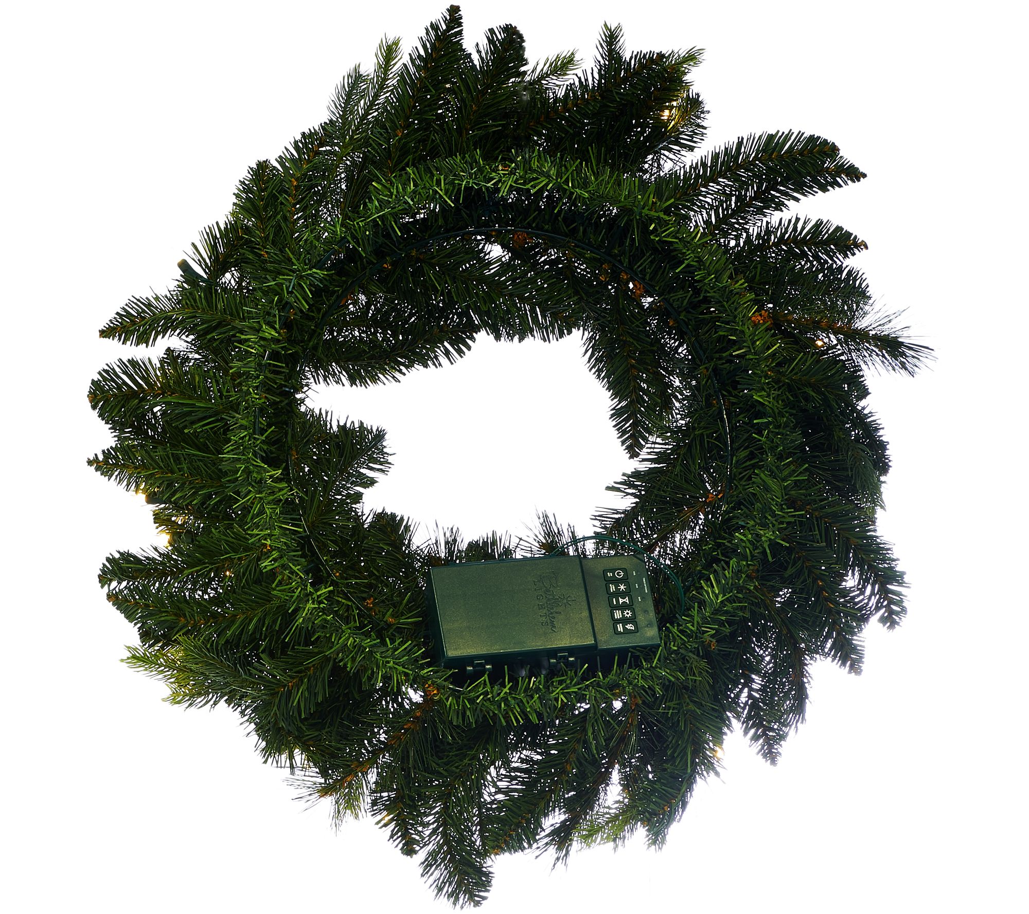Bethlehem Lights 24" Mixed Green Prelit Holiday Wreath
