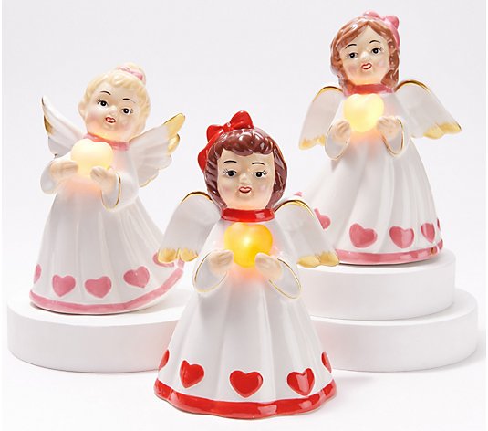 Miss Valentine Set of 3 5.5" Nostalgic Angel Figures