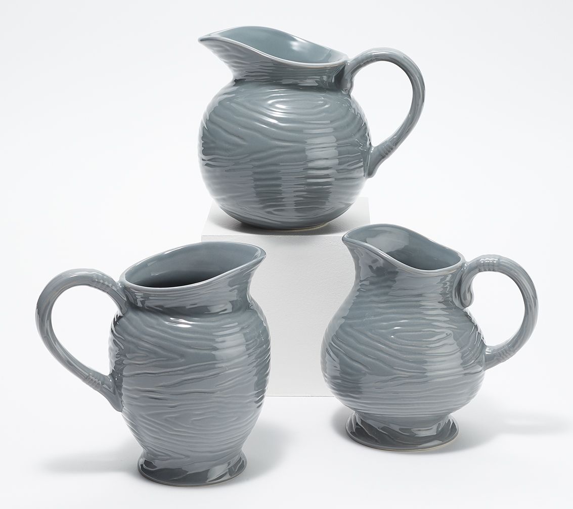 "As Is" Temptations Woodland Set of 3 Mini Pitchers