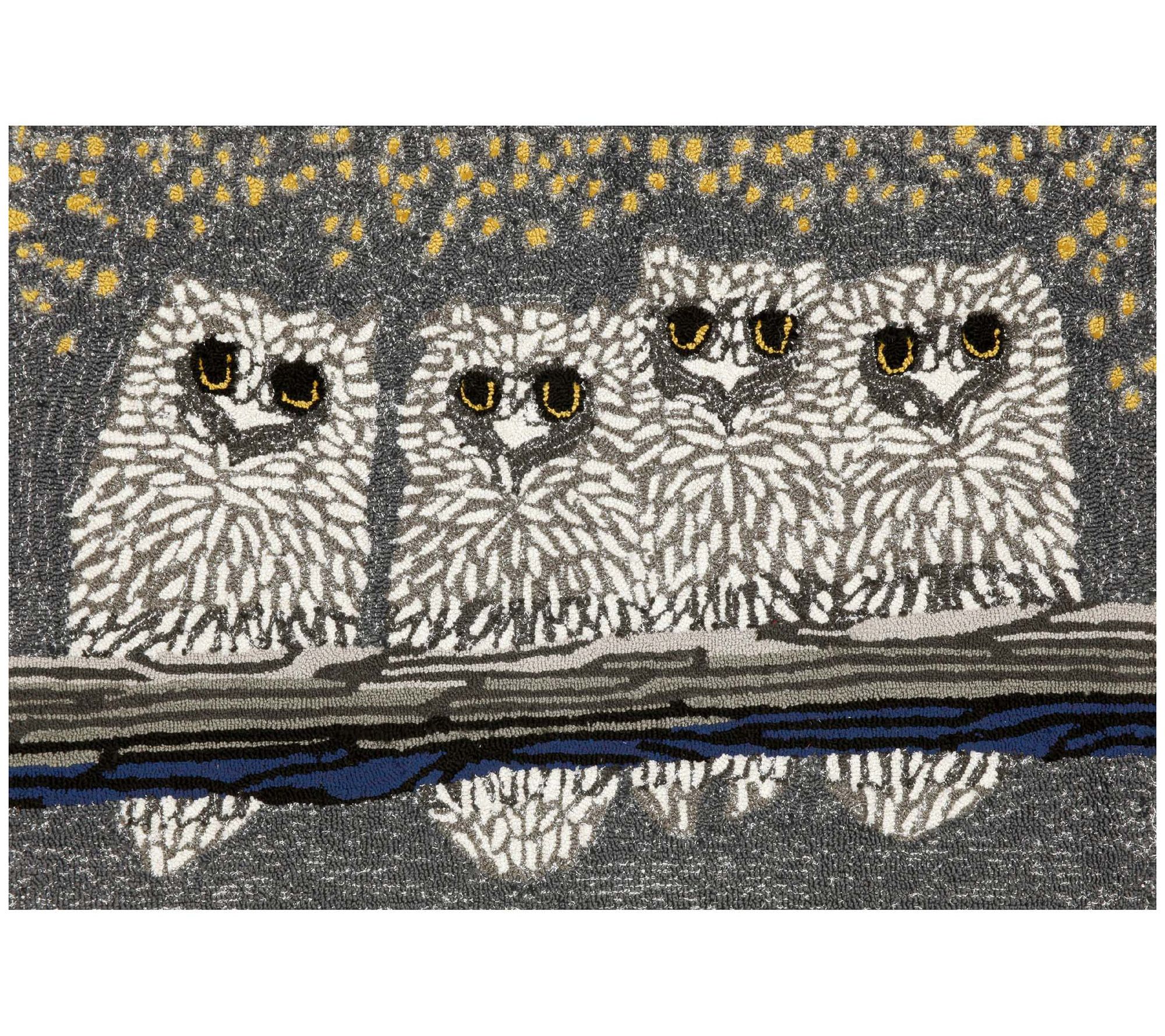 Liora Manne Frontporch Owls Indoor/Outdoor RugNight 20" x 30"