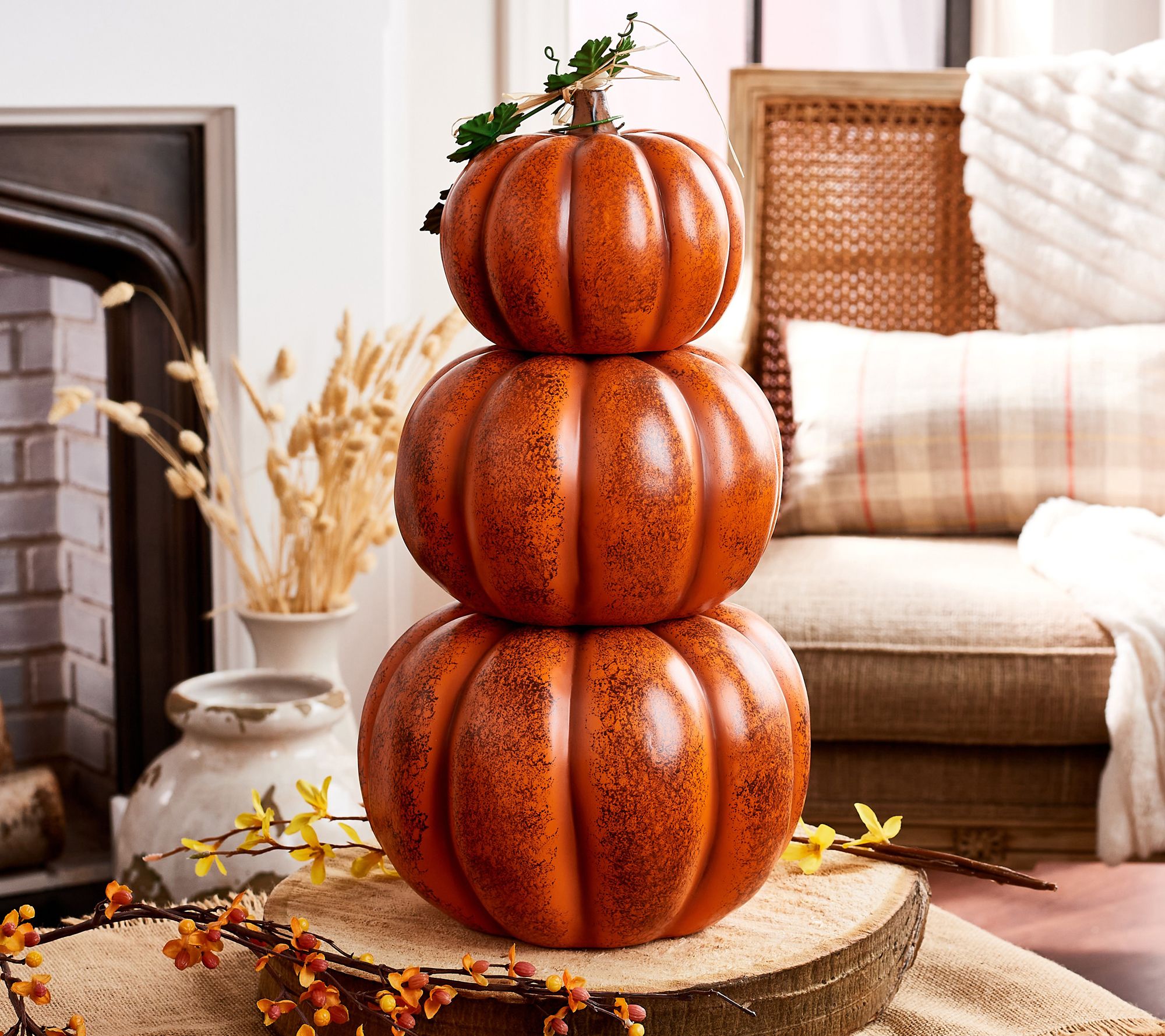 "As Is" 3-Piece Stacking Jack-O-Lantern Pumpkins by Valerie - QVC.com