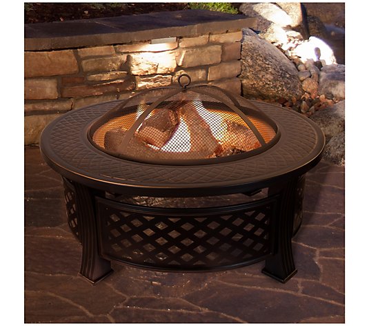 Nature Spring 32" Round Fire Pit- Steel Patio Ring