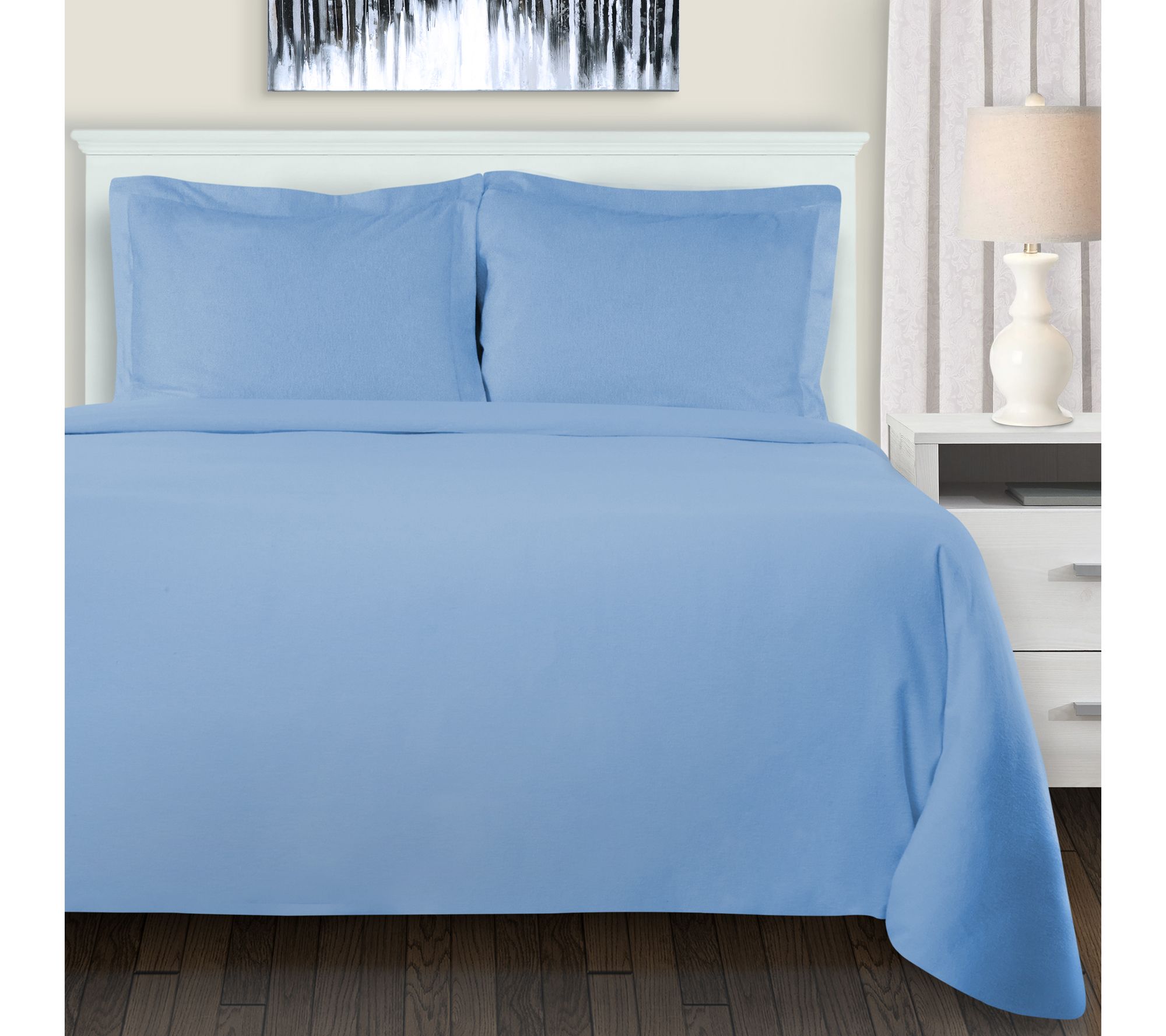 Superior Cotton Flannel Solid Duvet Cover Set, Full/Queen