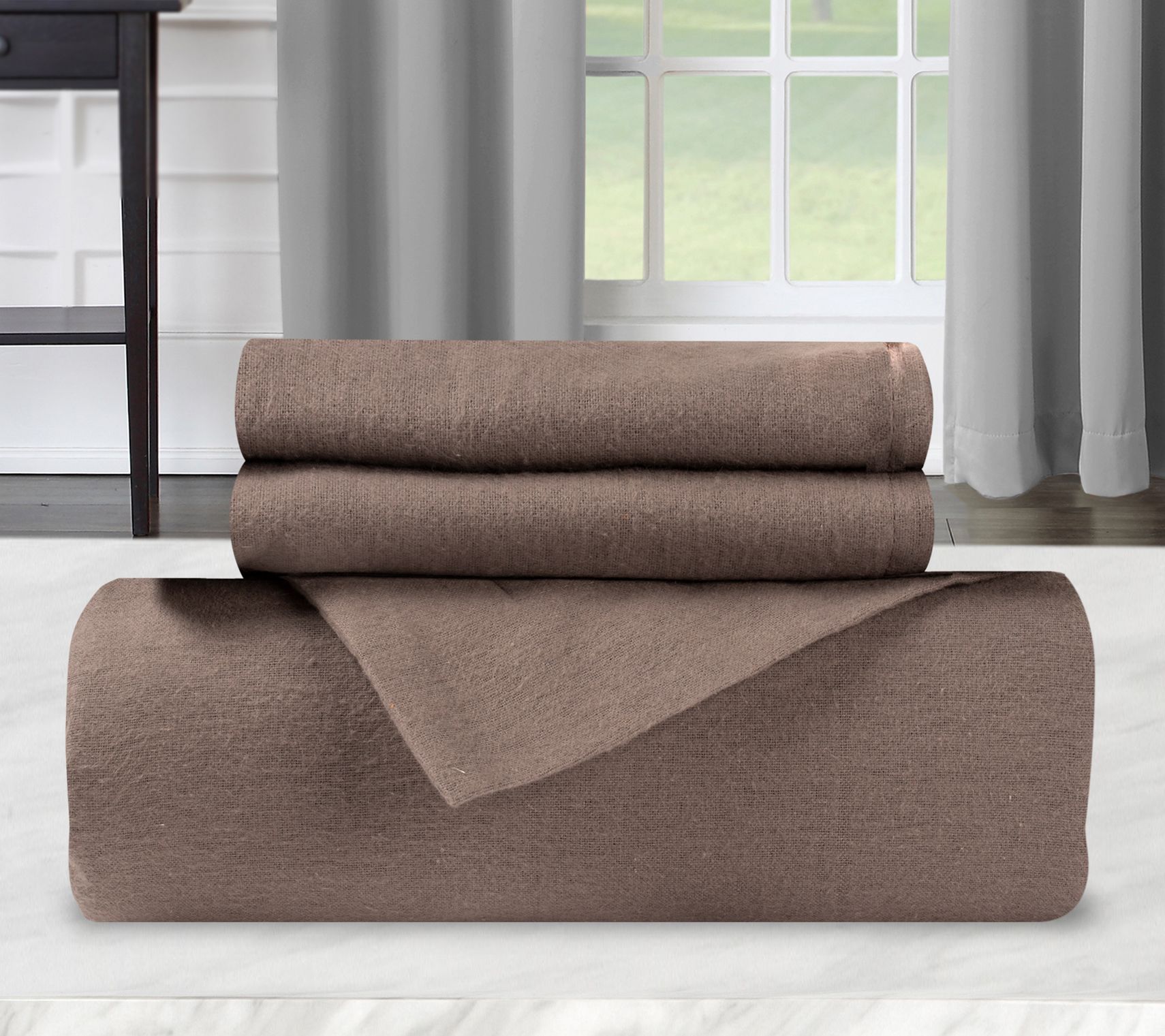 Superior Cotton Flannel Solid Duvet Cover Set, Full/Queen