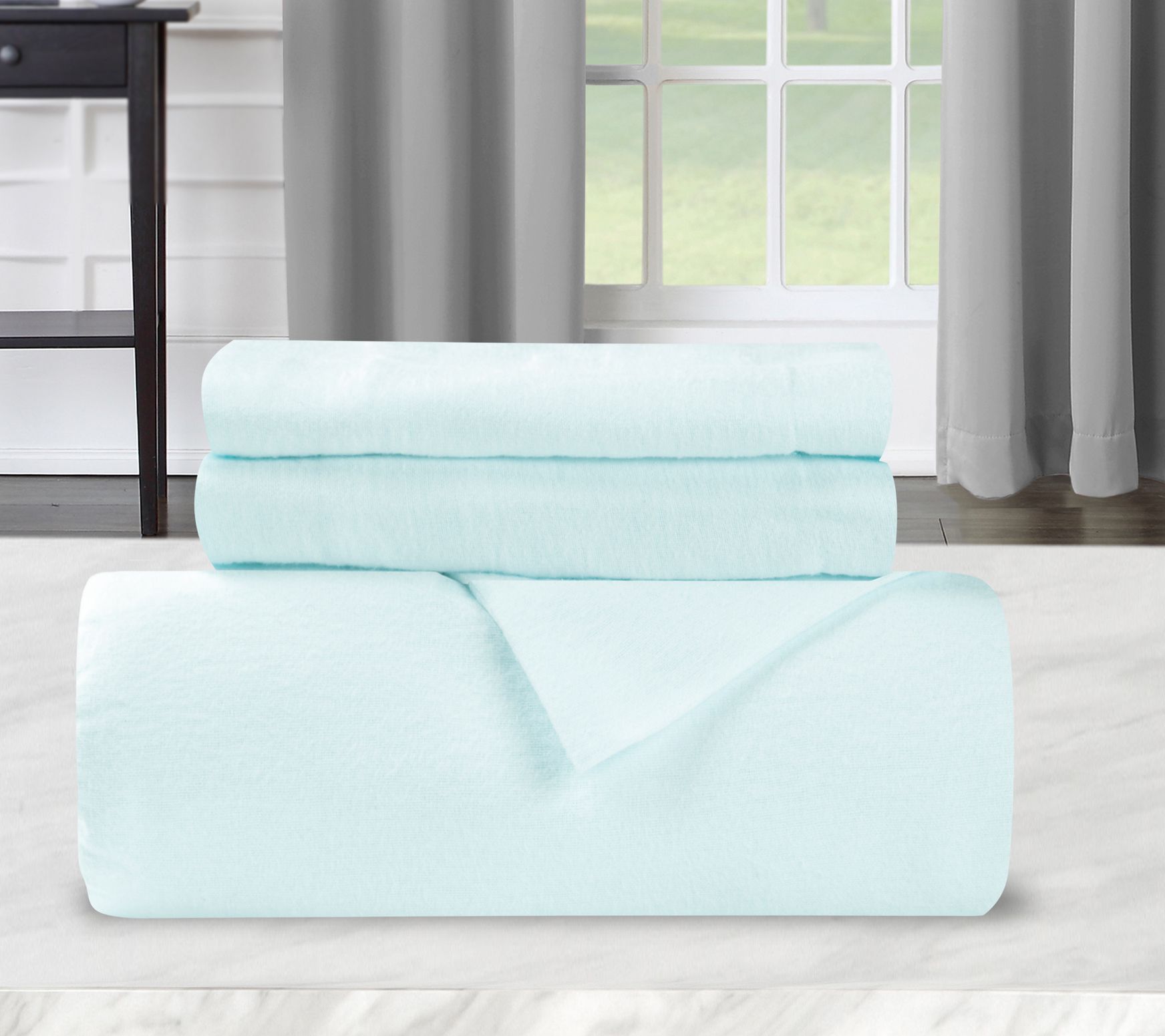 Superior Cotton Flannel Solid Duvet Cover Set, Full/Queen