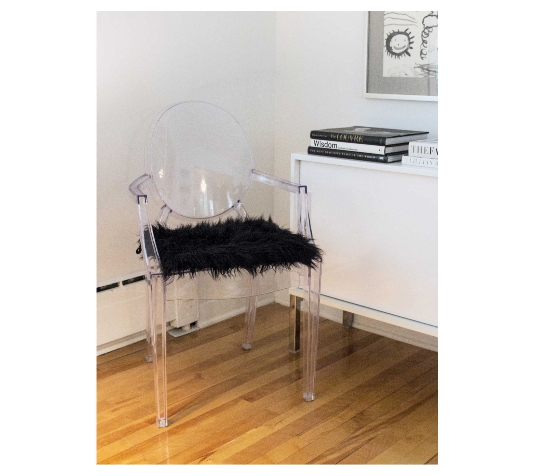 HomeRoots Set of 2 Cozy Faux Fur Chair Pads