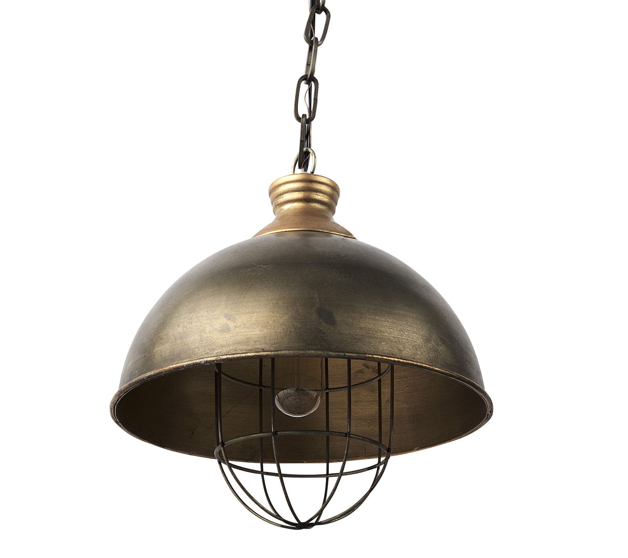 Rustic Gold Ton Metal Dome Hanging Light