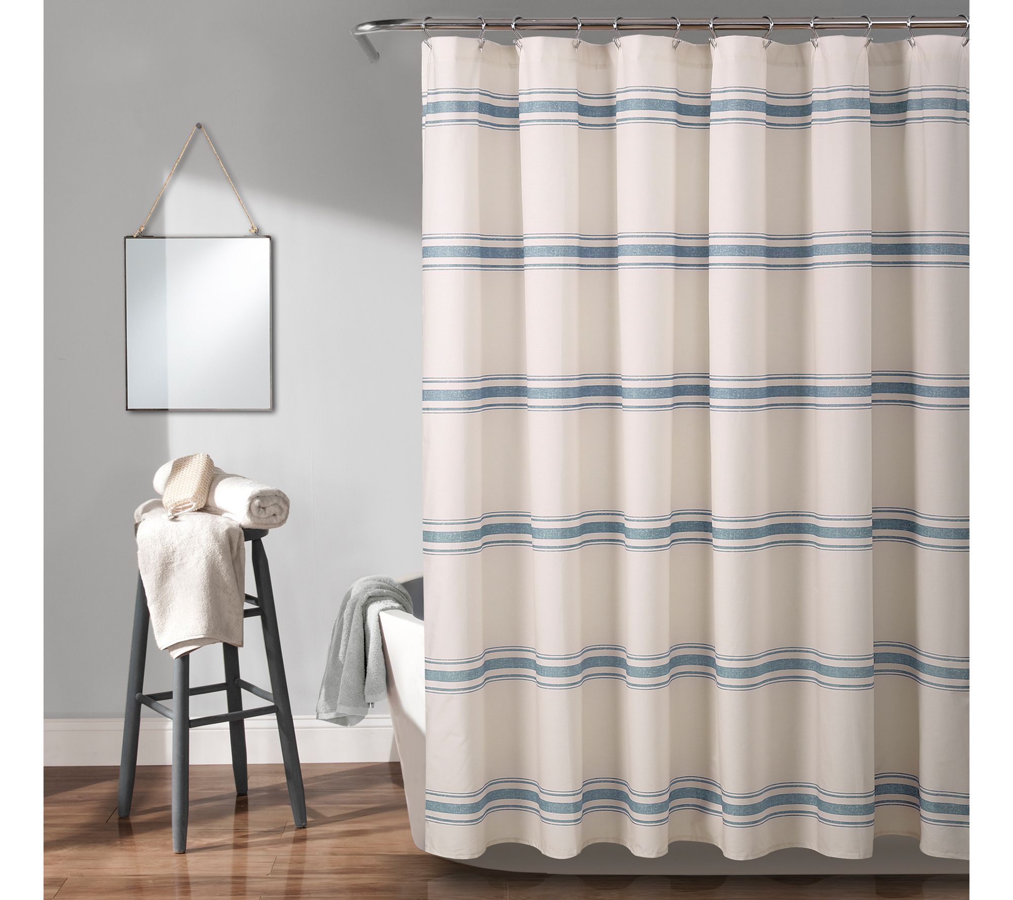 Farmhouse Stripe 72" x 72" Shower Curtain by Lush Decor