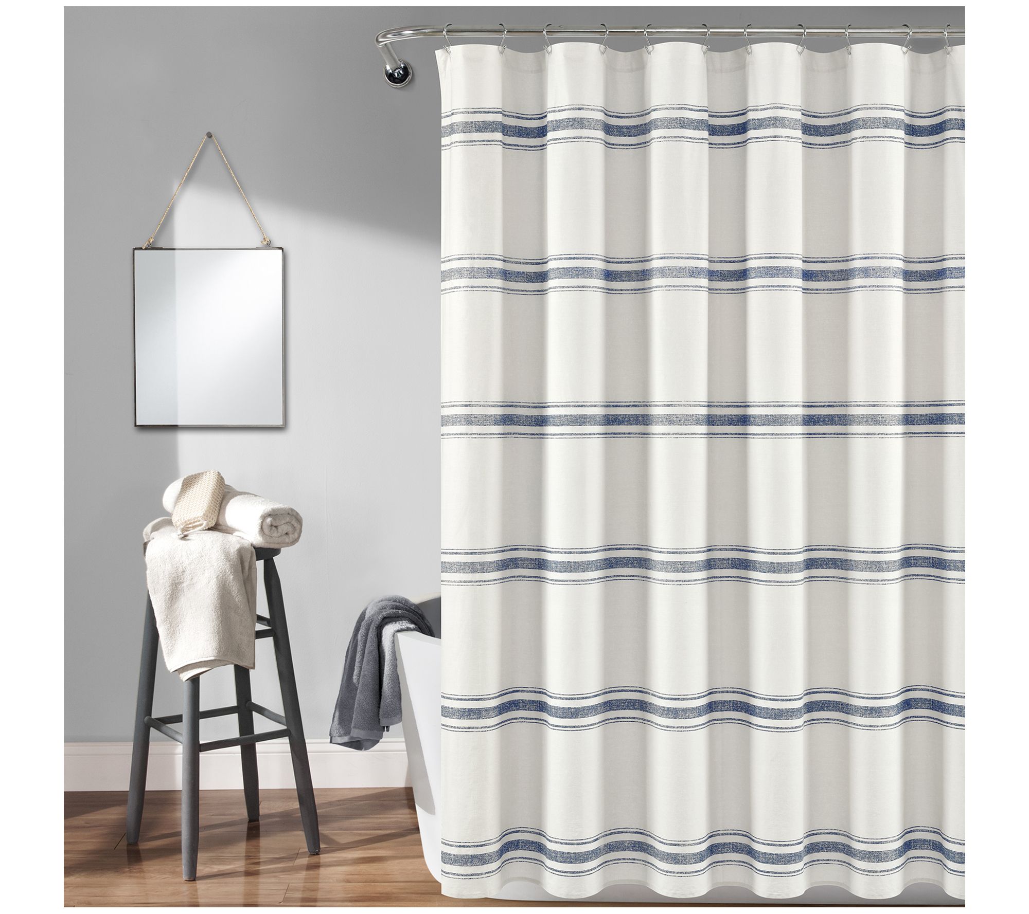Farmhouse Stripe 72" x 72" Shower Curtain by Lush Decor