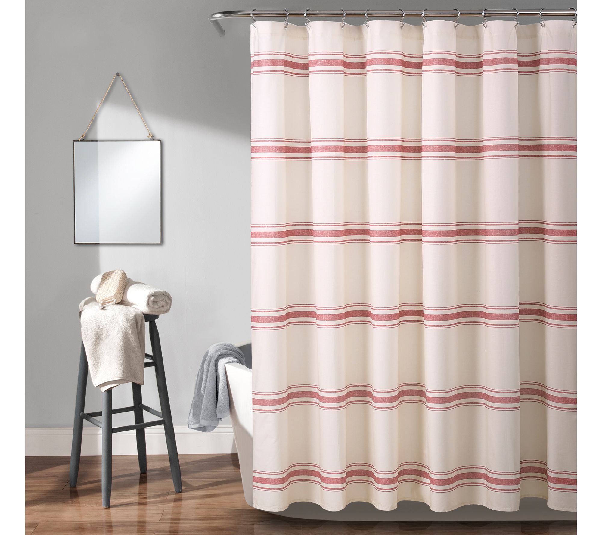 Farmhouse Stripe 72" x 72" Shower Curtain by Lush Decor