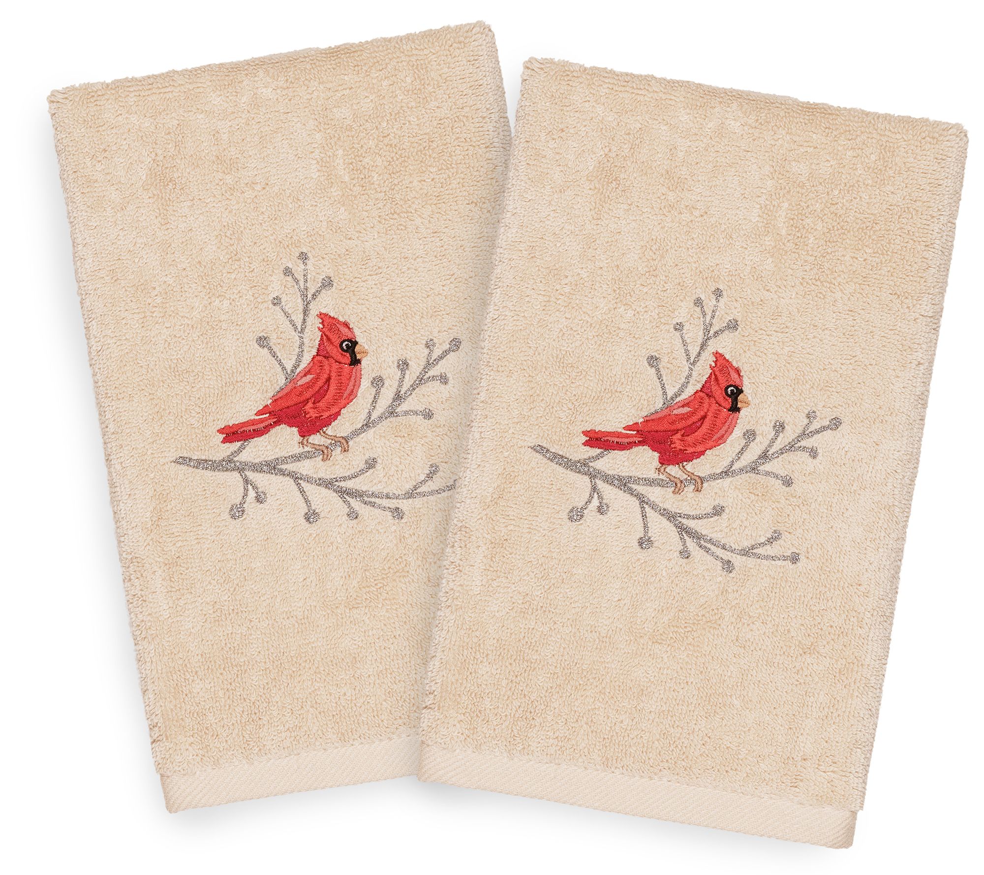 Linum Home Textiles Christmas Cardinal 2-Piec eHand Towels