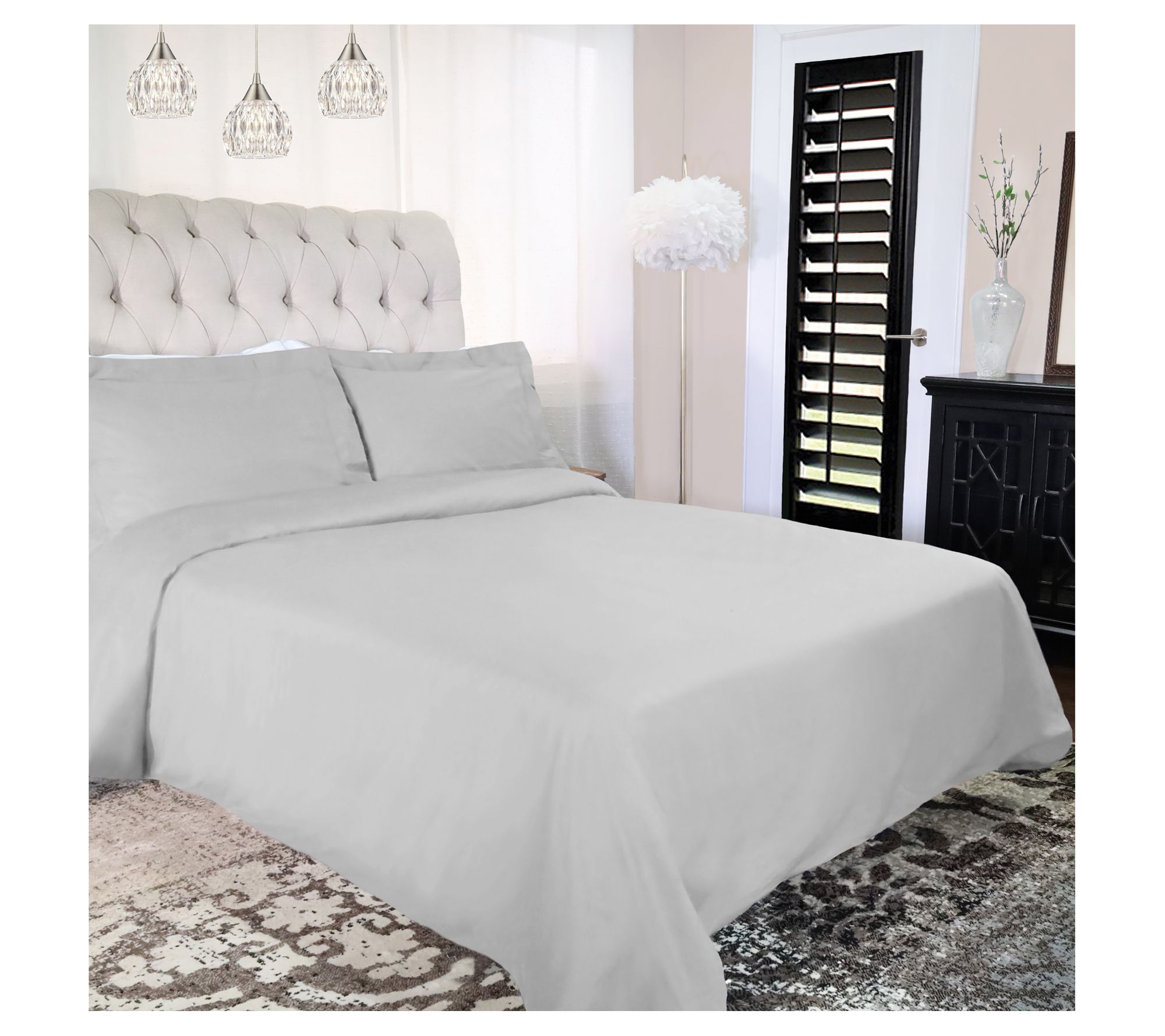 Superior 300 TC Cotton Percale 3 PC Duvet CoverSet-Cal KG