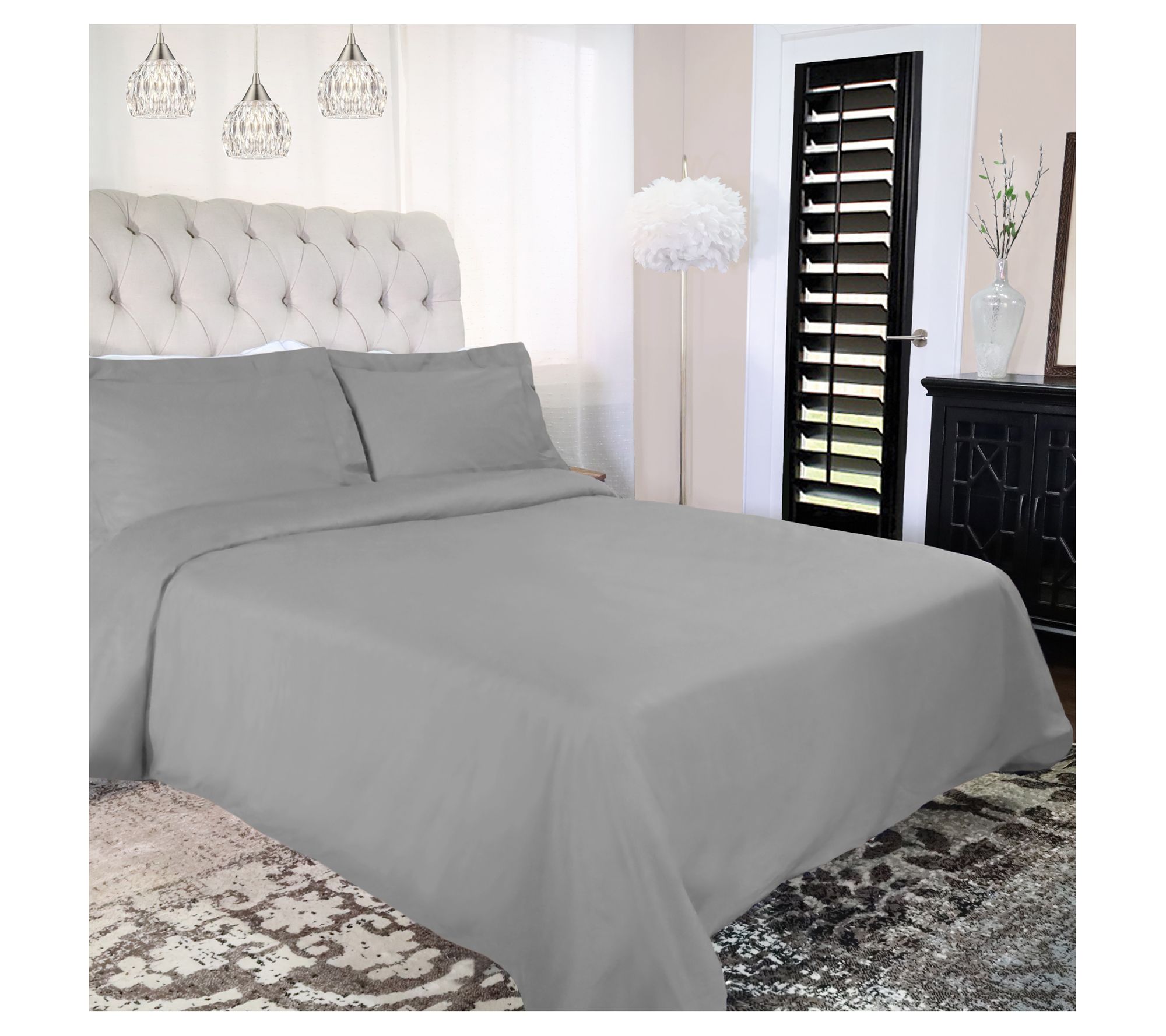 Superior 300 TC Cotton Percale 3 PC Duvet CoverSet-Cal KG