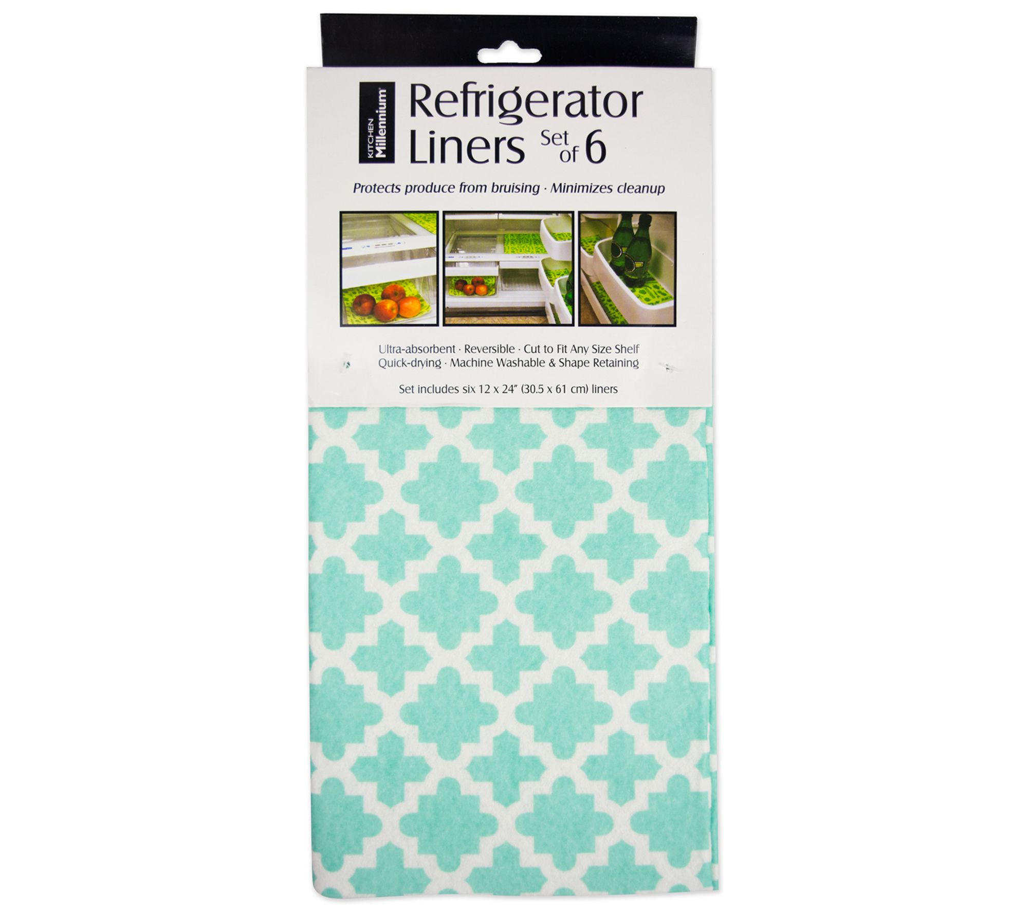 Design Imports Set of 6 Reversible Fridge Liners - Lattice