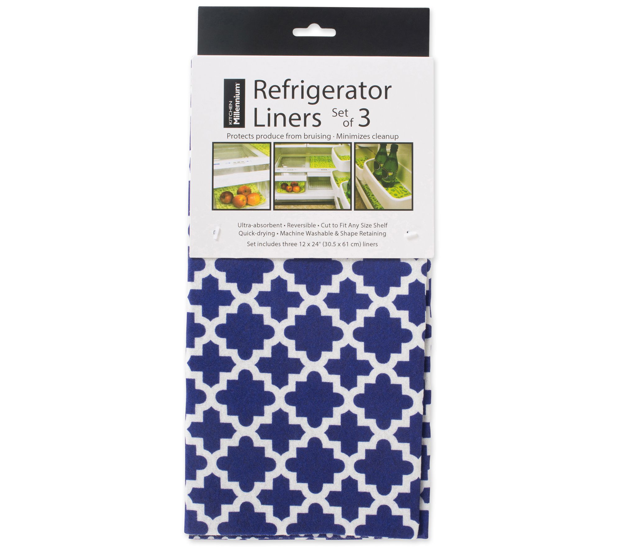Design Imports Set of 6 Reversible Fridge Liners - Lattice