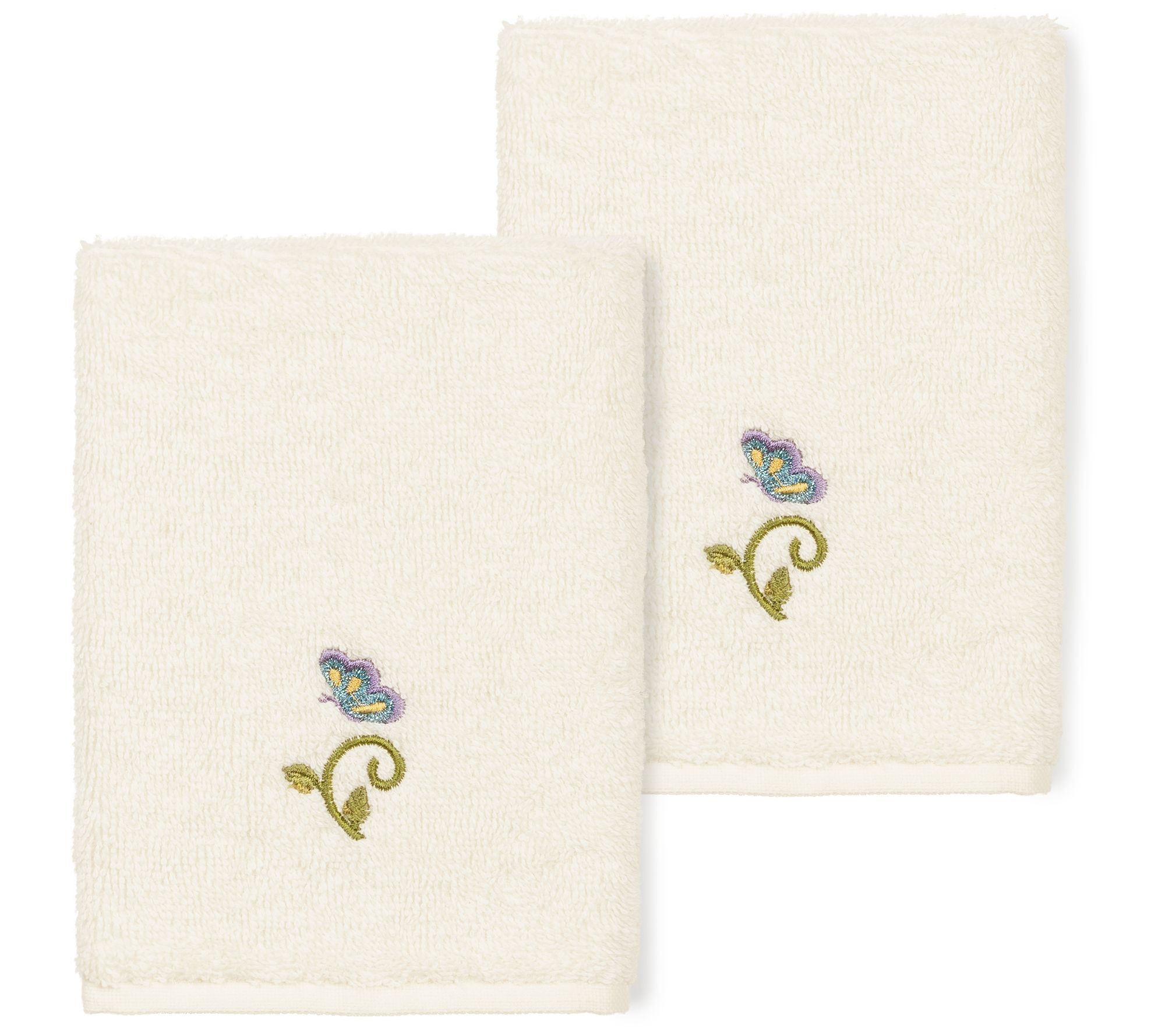 Linum Home Textiles Rebecca 2PC Embellished Washcloth Set