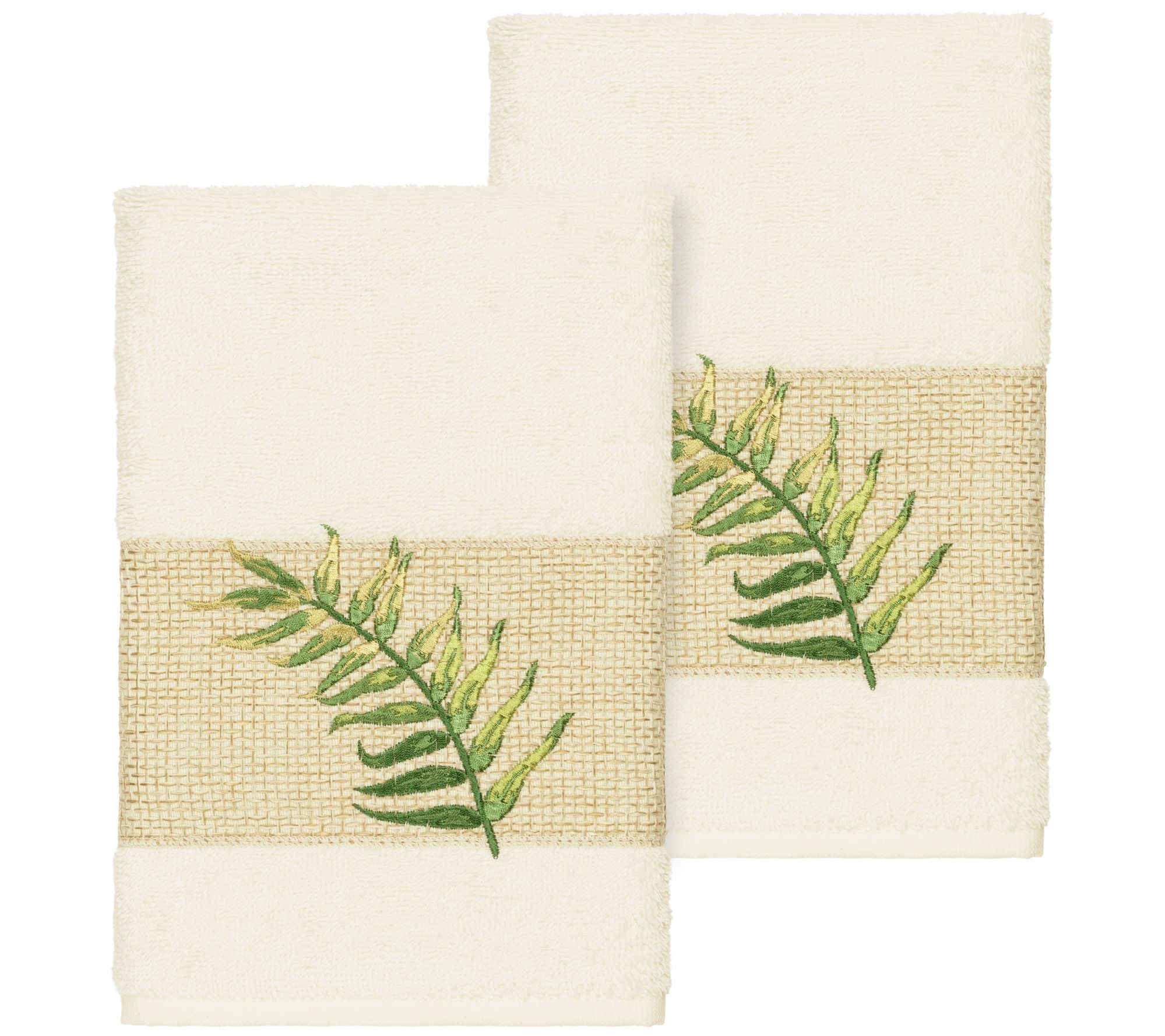 Linum Home Textiles Zoe 2PC Embellished Hand Towel Set