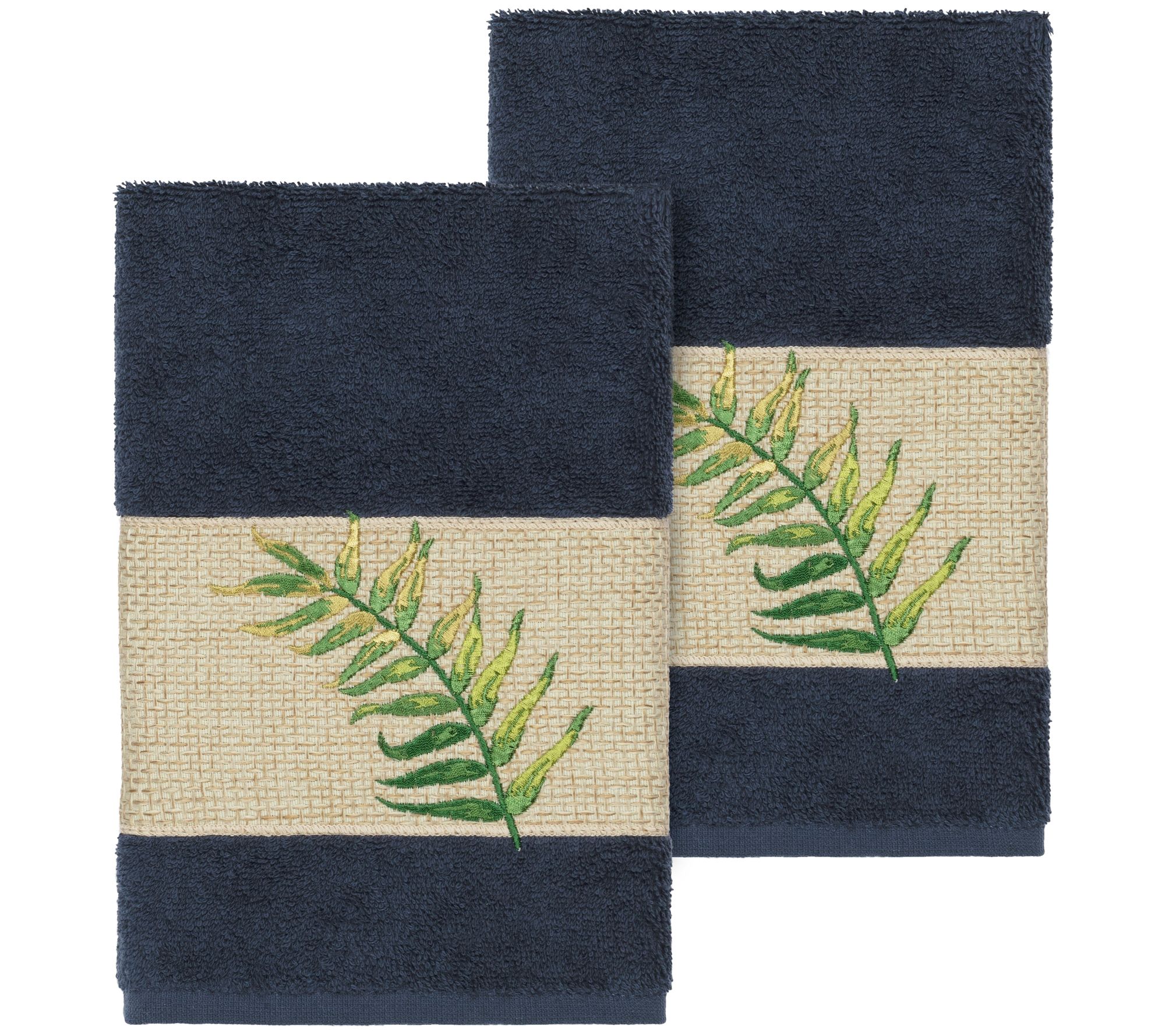 Linum Home Textiles Zoe 2PC Embellished Hand Towel Set