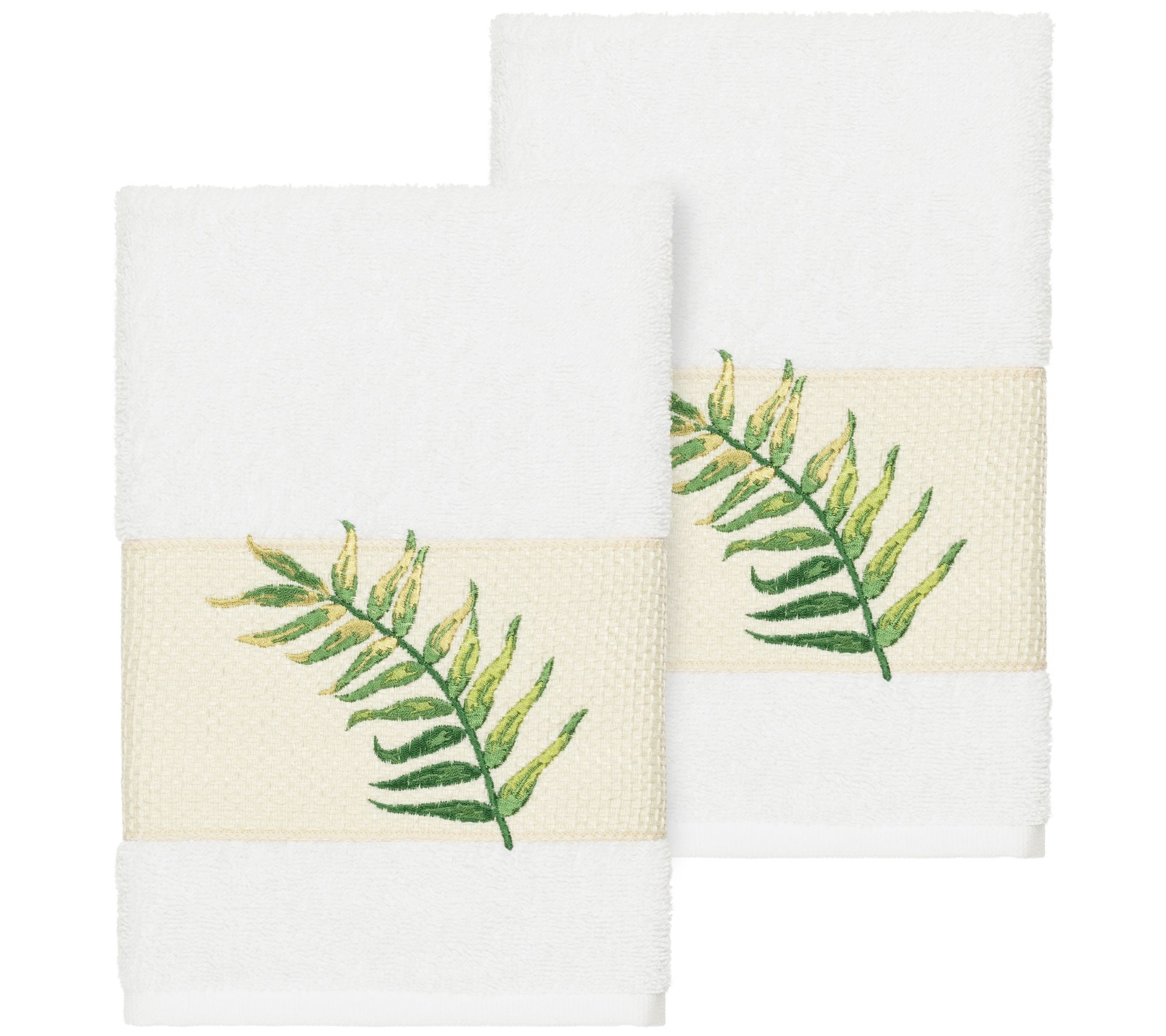 Linum Home Textiles Zoe 2PC Embellished Hand Towel Set