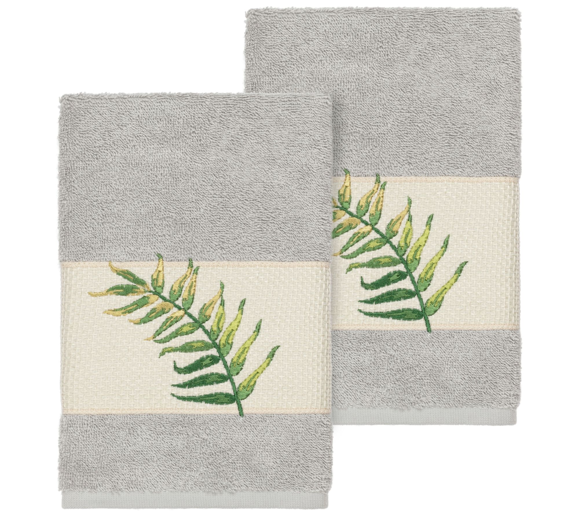 Linum Home Textiles Zoe 2PC Embellished Hand Towel Set