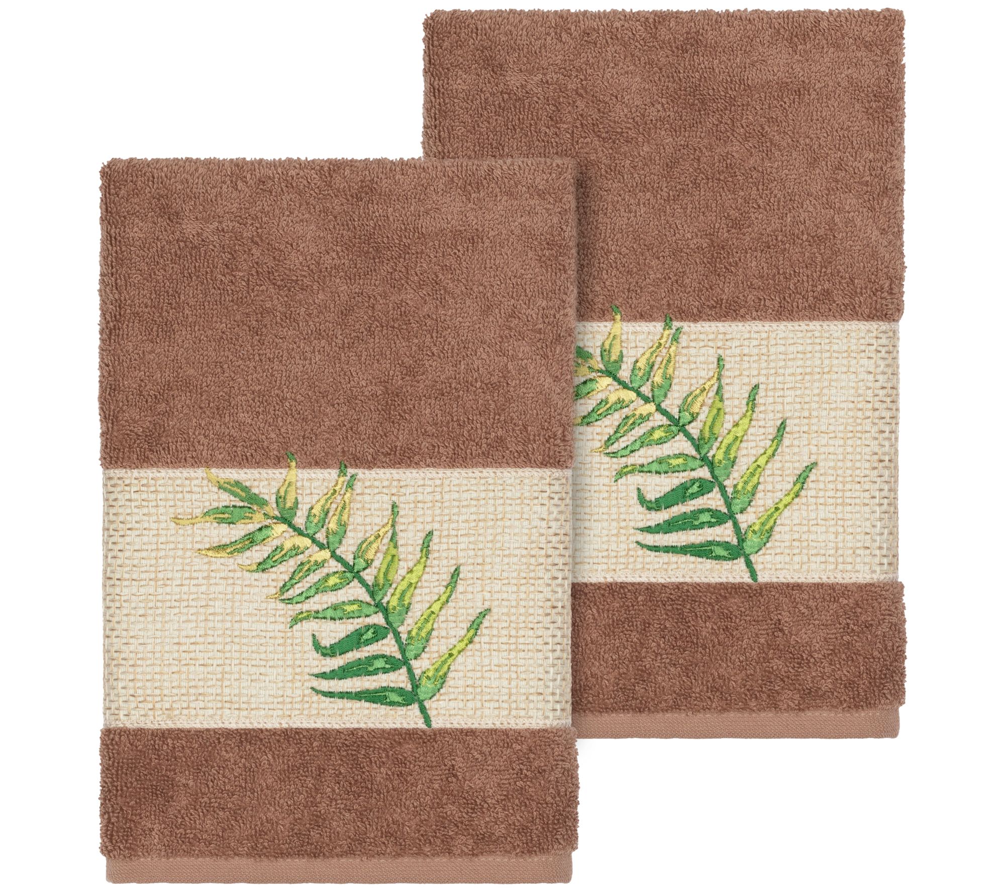 Linum Home Textiles Zoe 2PC Embellished Hand Towel Set