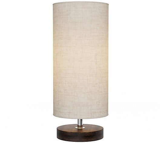 Cylinder Lamp with Wood Base - Hastings Home