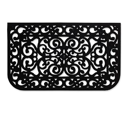 Design Imports Scroll Pin Rubber Doormat