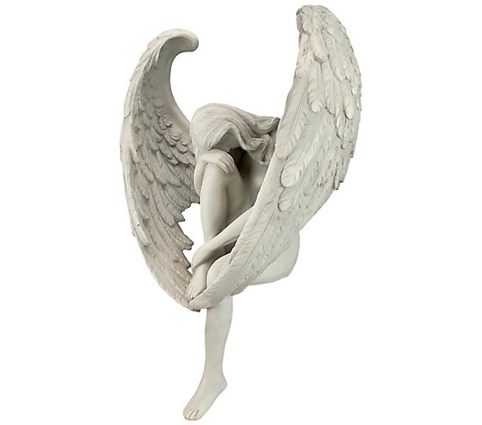 Design Toscano The Anguished Angel Long WingedSitting Statue