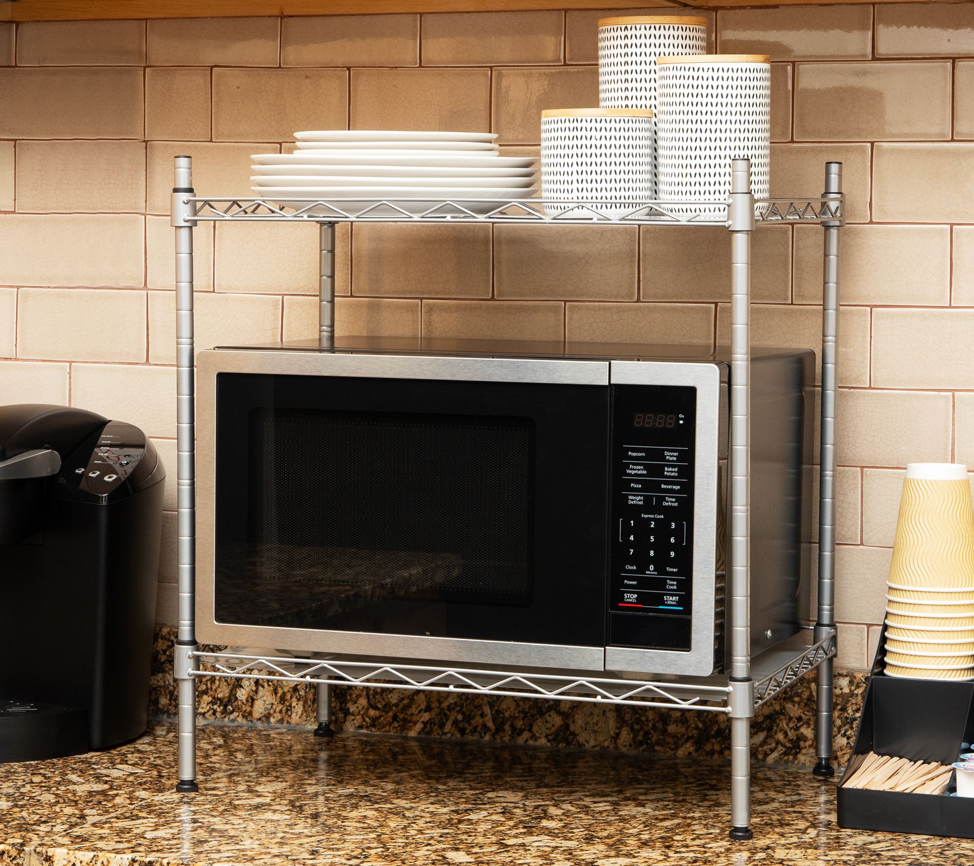 Mind Reader 2Tier Metal Rack Utility Shelf