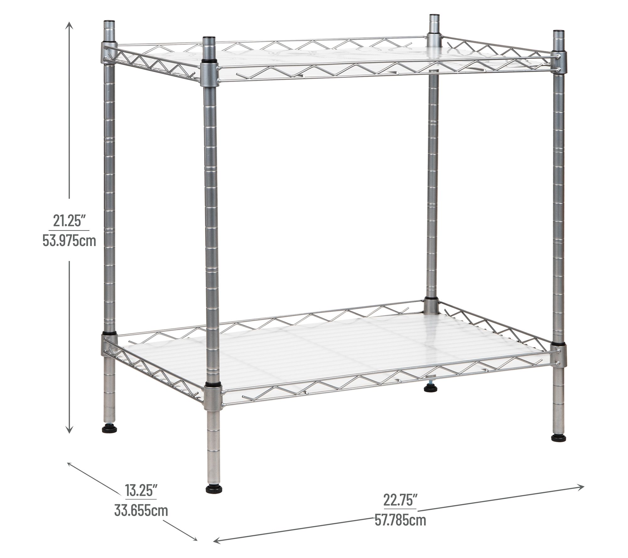 Mind Reader 2Tier Metal Rack Utility Shelf