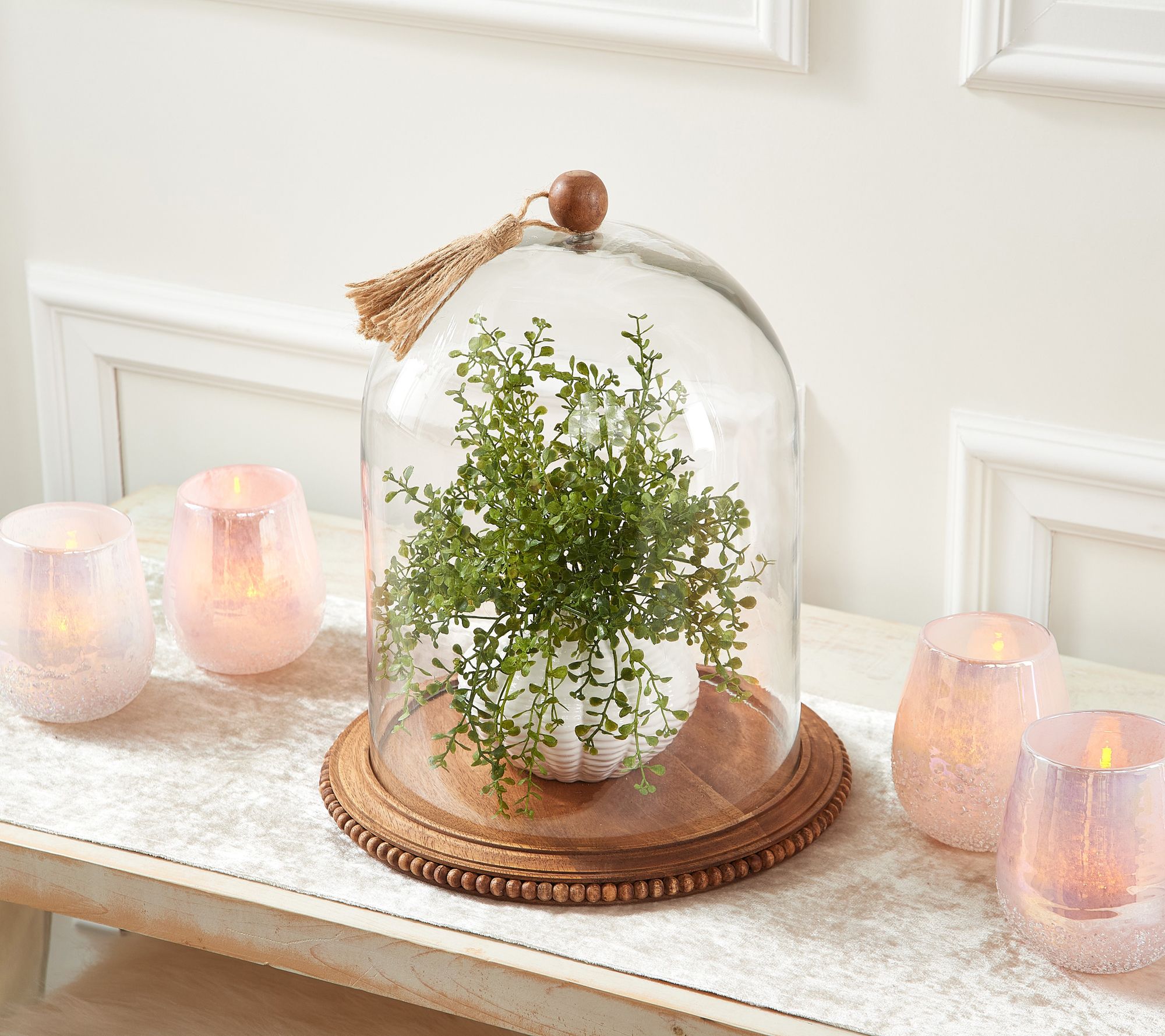 Glass Bell Cloche - Extra Large - Iron Accents