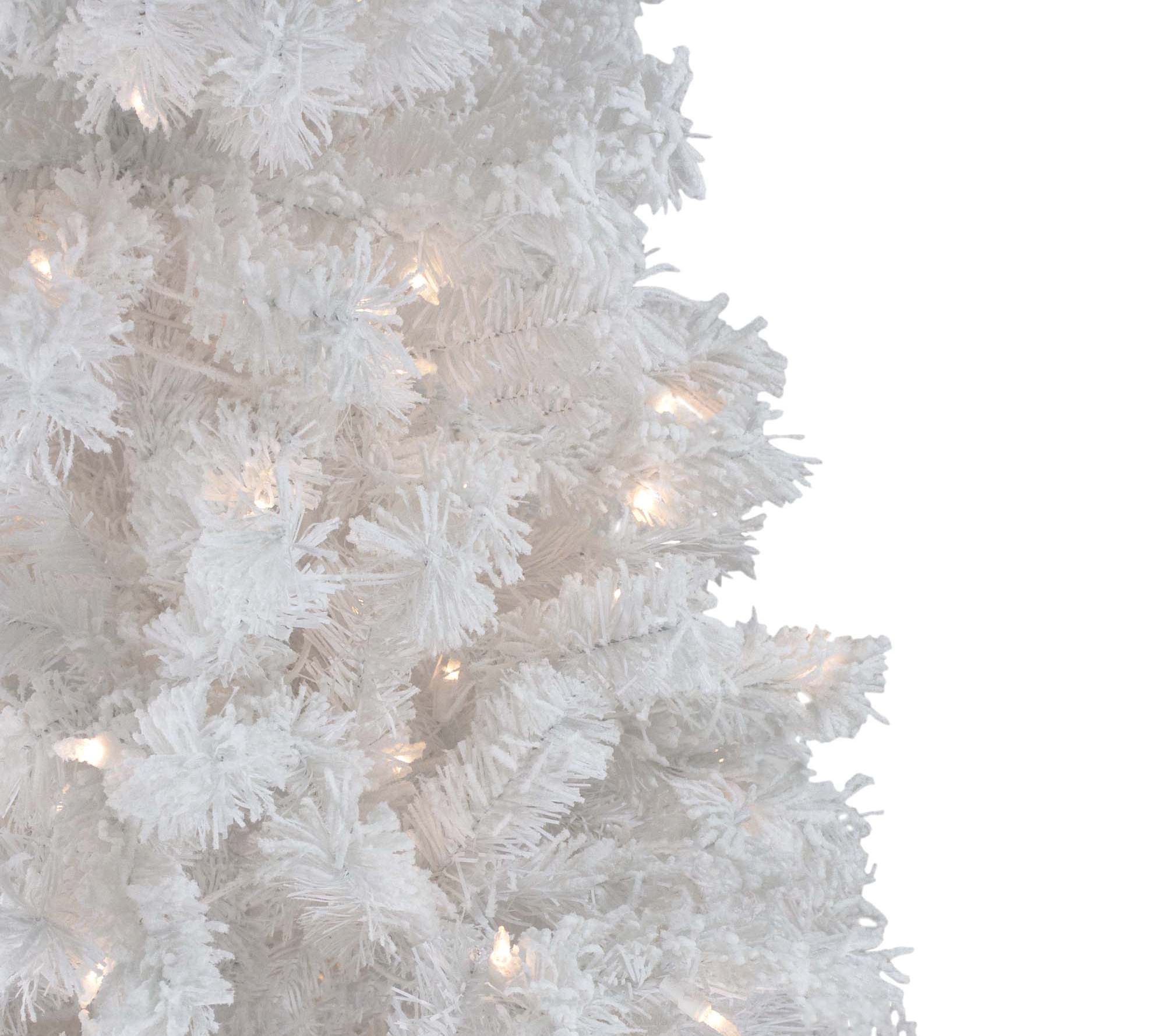 Northlight 7.5' Prelit Flocked White Spruce Christmas Tree