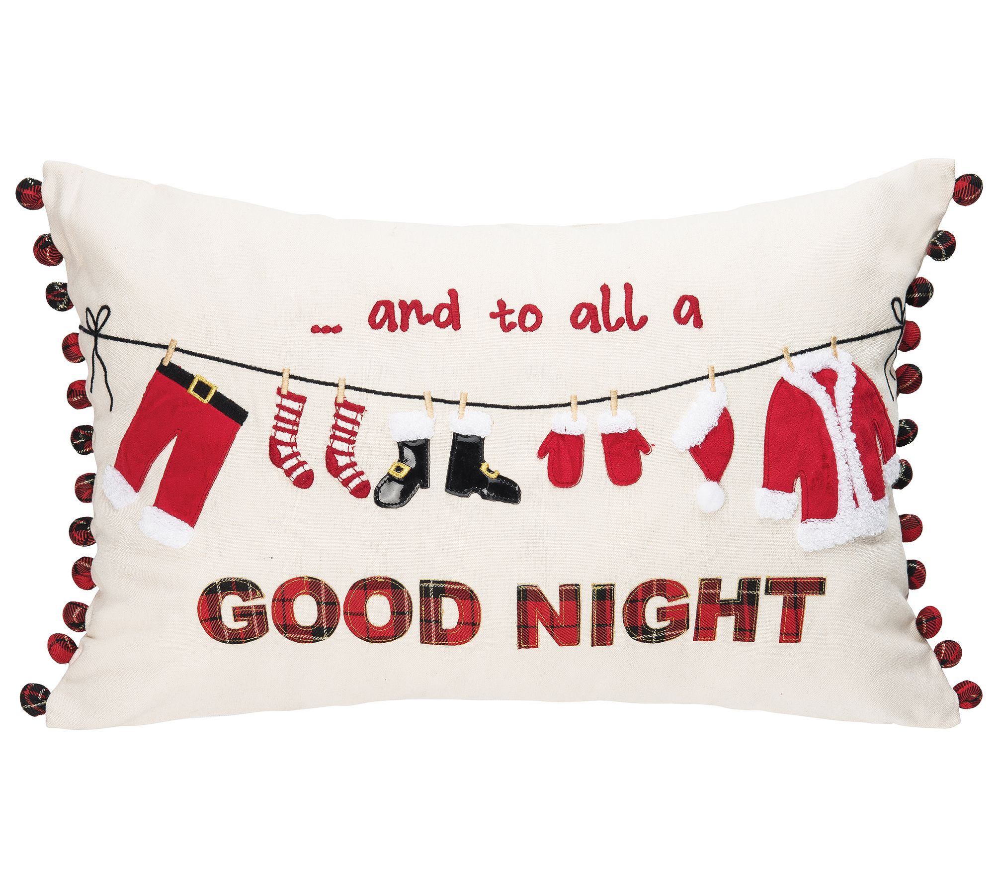 C&F Home Christmas Clothesline 14" x 22" Embroi dered Pillow