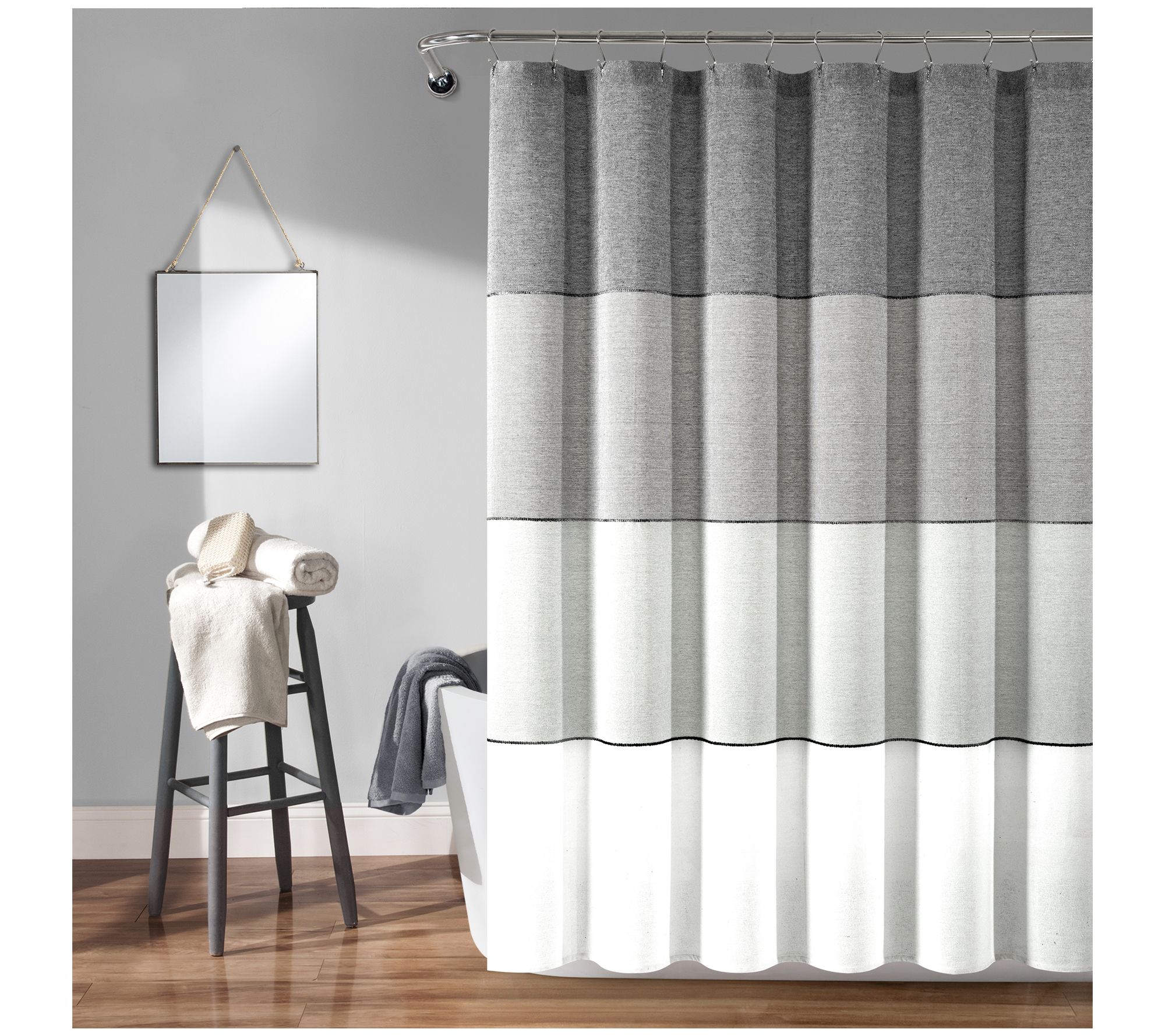 Color Block Ombre Single Shower Curtain 72X72 by Lush Decor